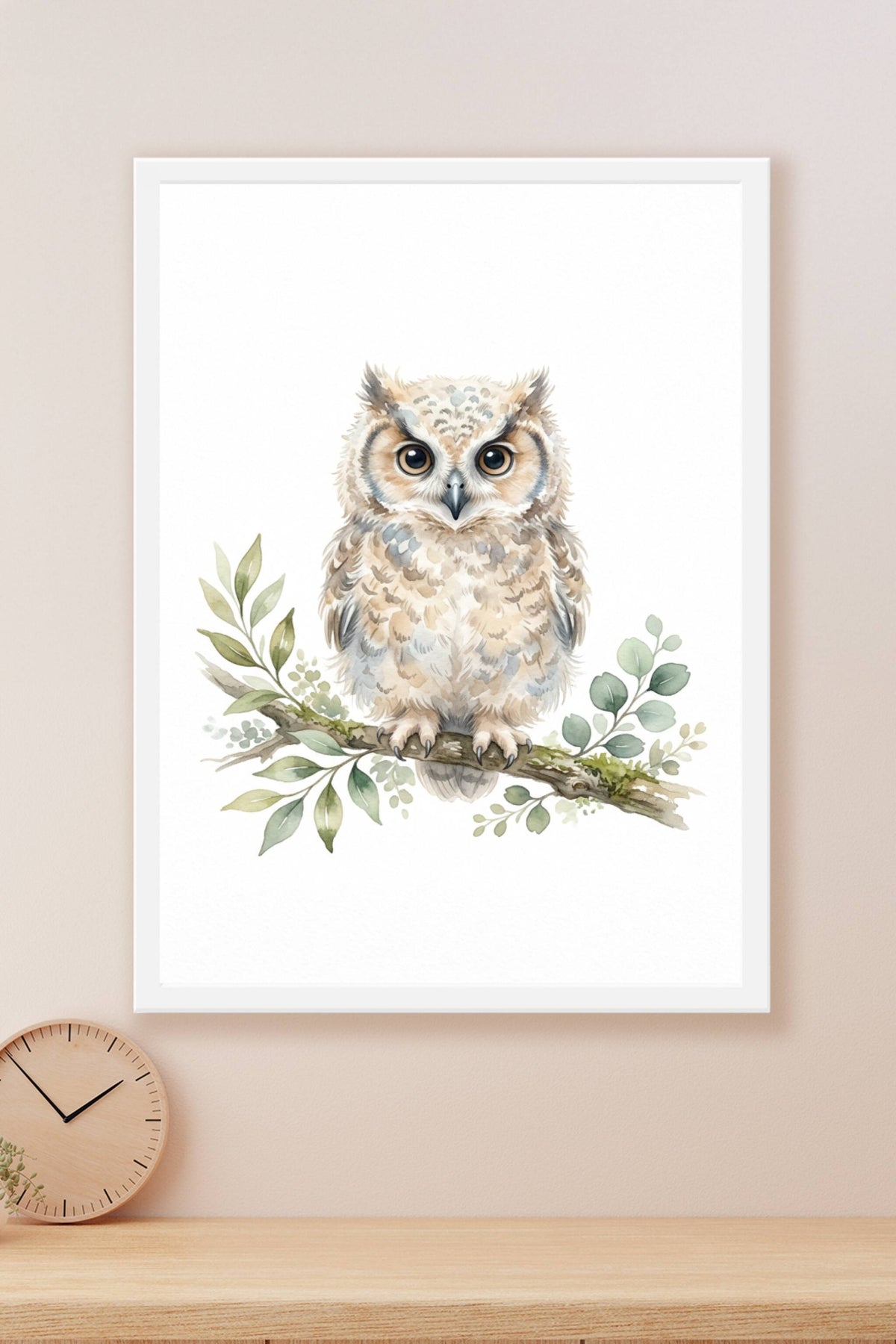 Affiche Chambre Bébé Chouette - Poster Aquarelle