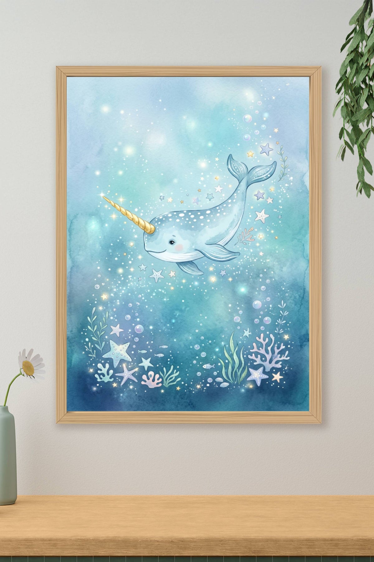 Affiche Chambre Enfant Narval - Poster Océan