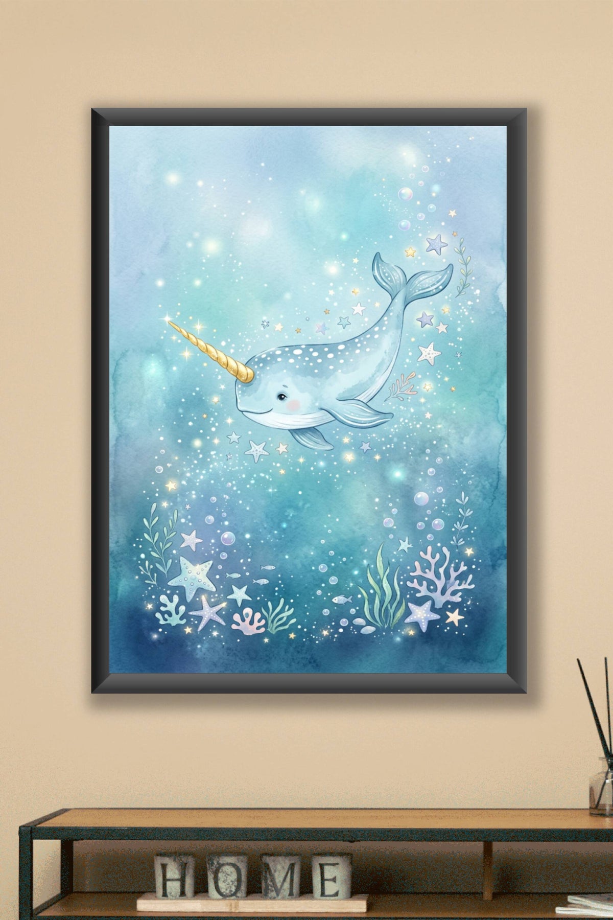 Affiche Chambre Enfant Narval - Poster Océan