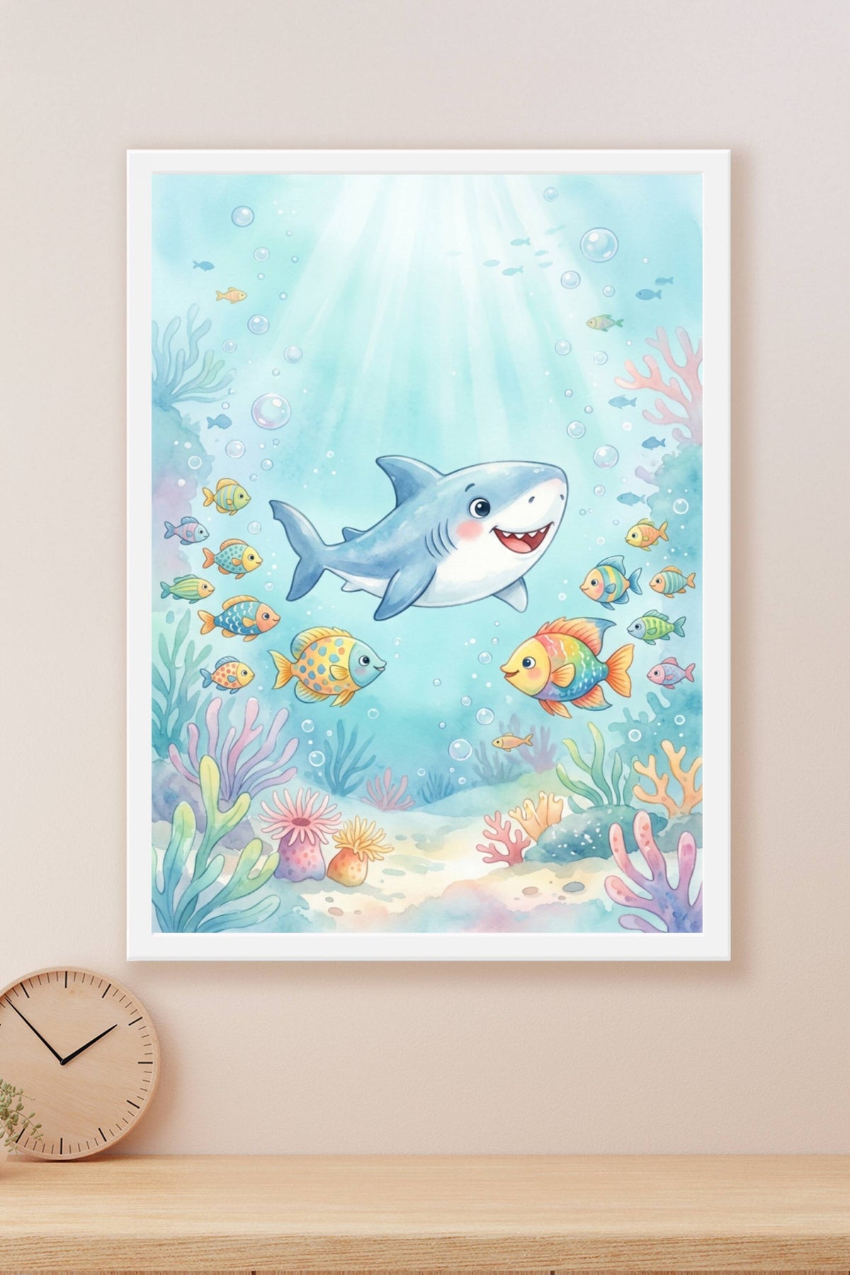 Affiche Chambre Enfant Requin Gentil - Poster Océan