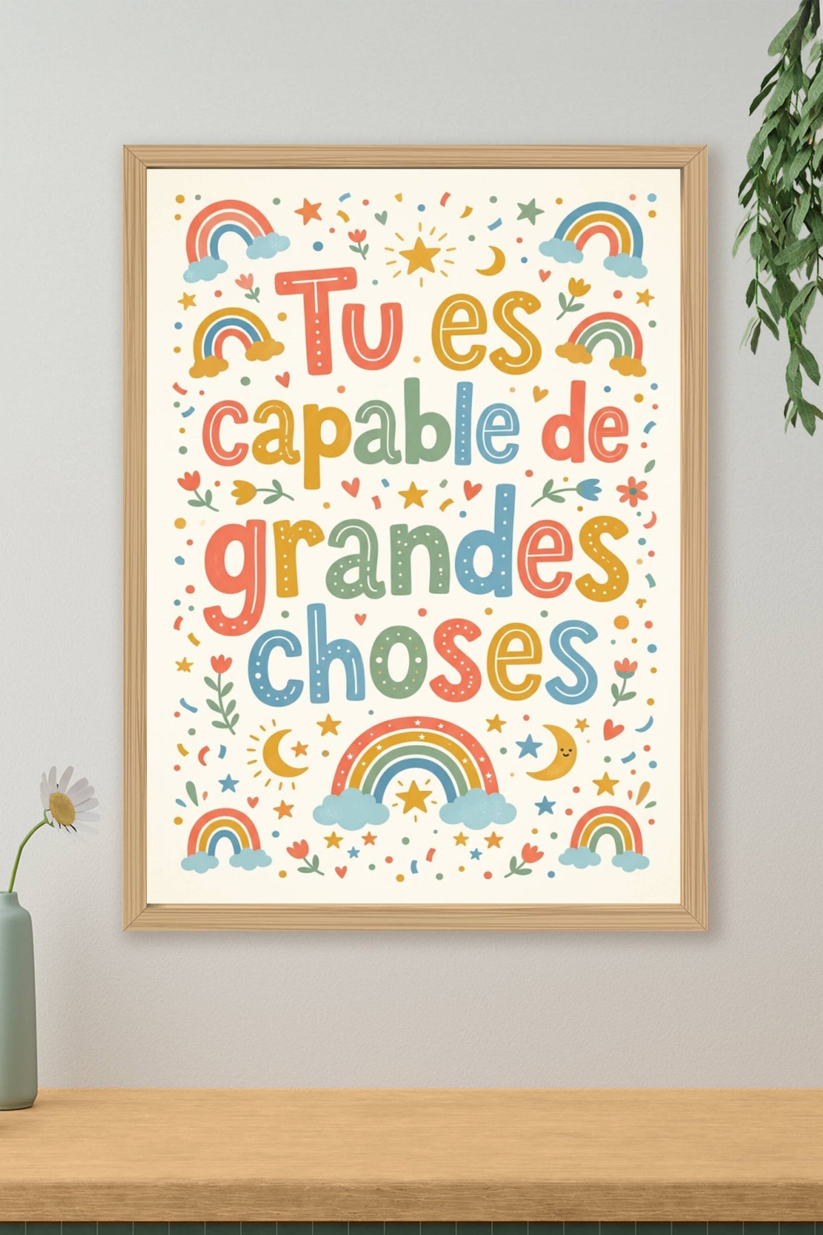 Affiche Chambre Enfant Tu es Capable de Grandes Choses - Poster Citation