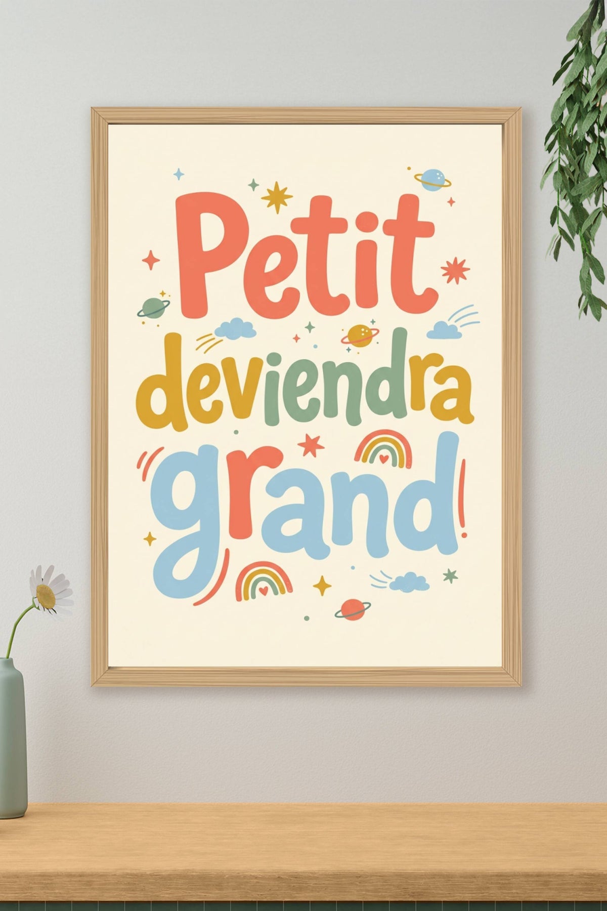 Affiche Chambre Enfant Petit Deviendra Grand - Poster Citation