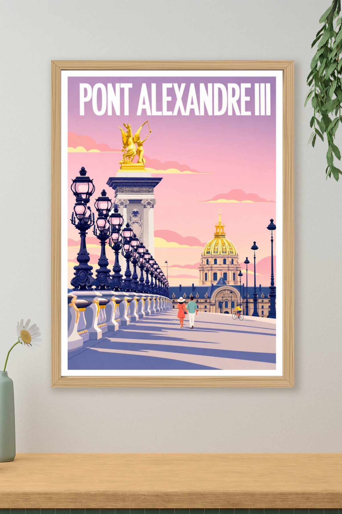 Affiche du Pont Alexandre III, poster dôme doré