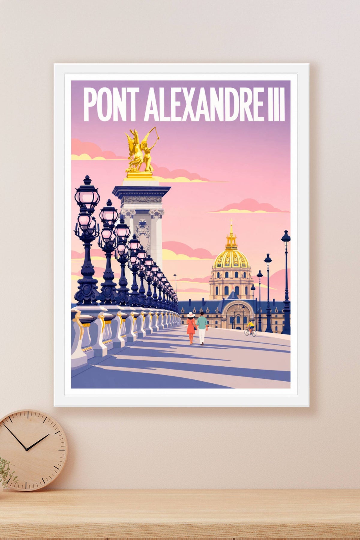 Affiche du Pont Alexandre III, poster dôme doré