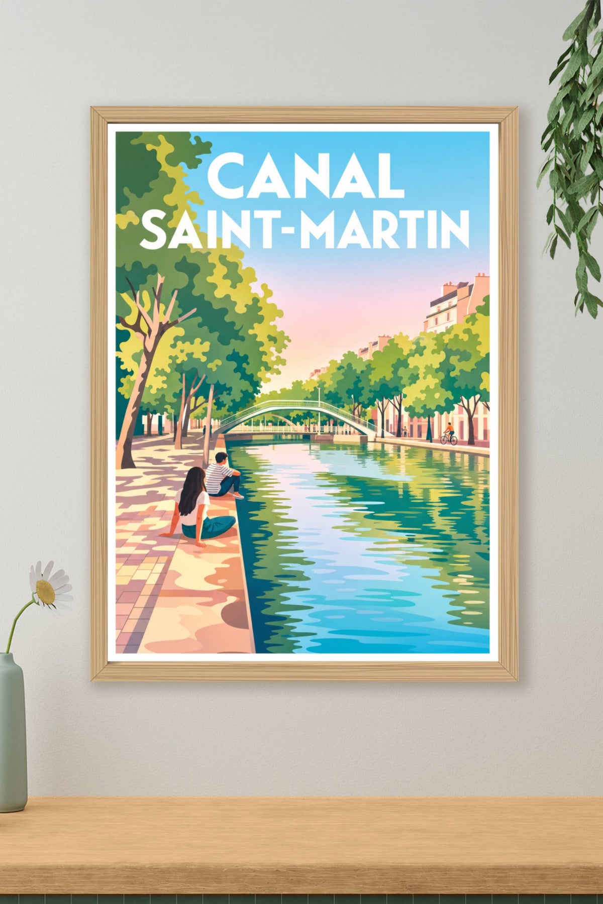 Affiche du Canal Saint-Martin, poster rive de Paris