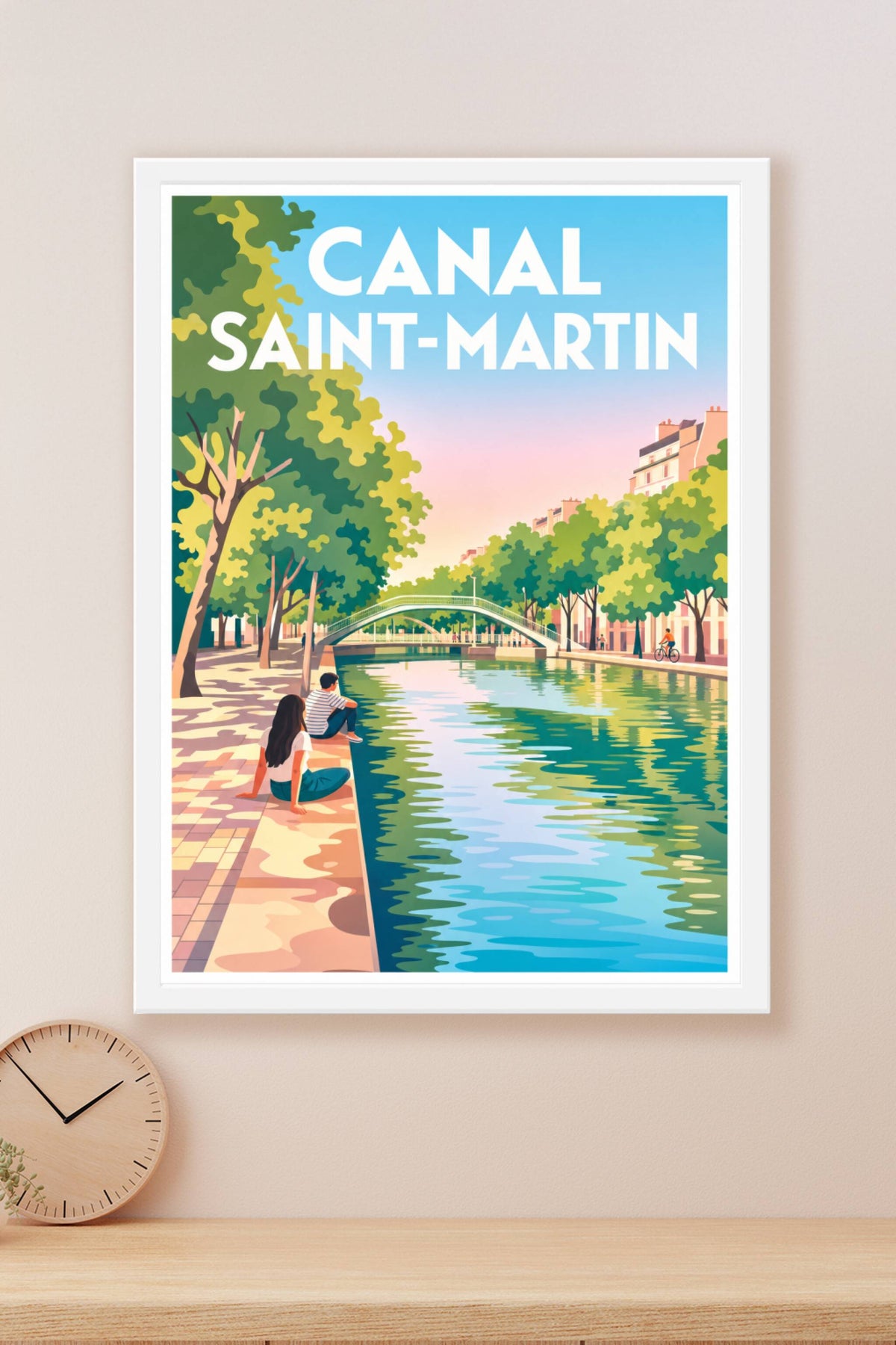 Affiche du Canal Saint-Martin, poster rive de Paris