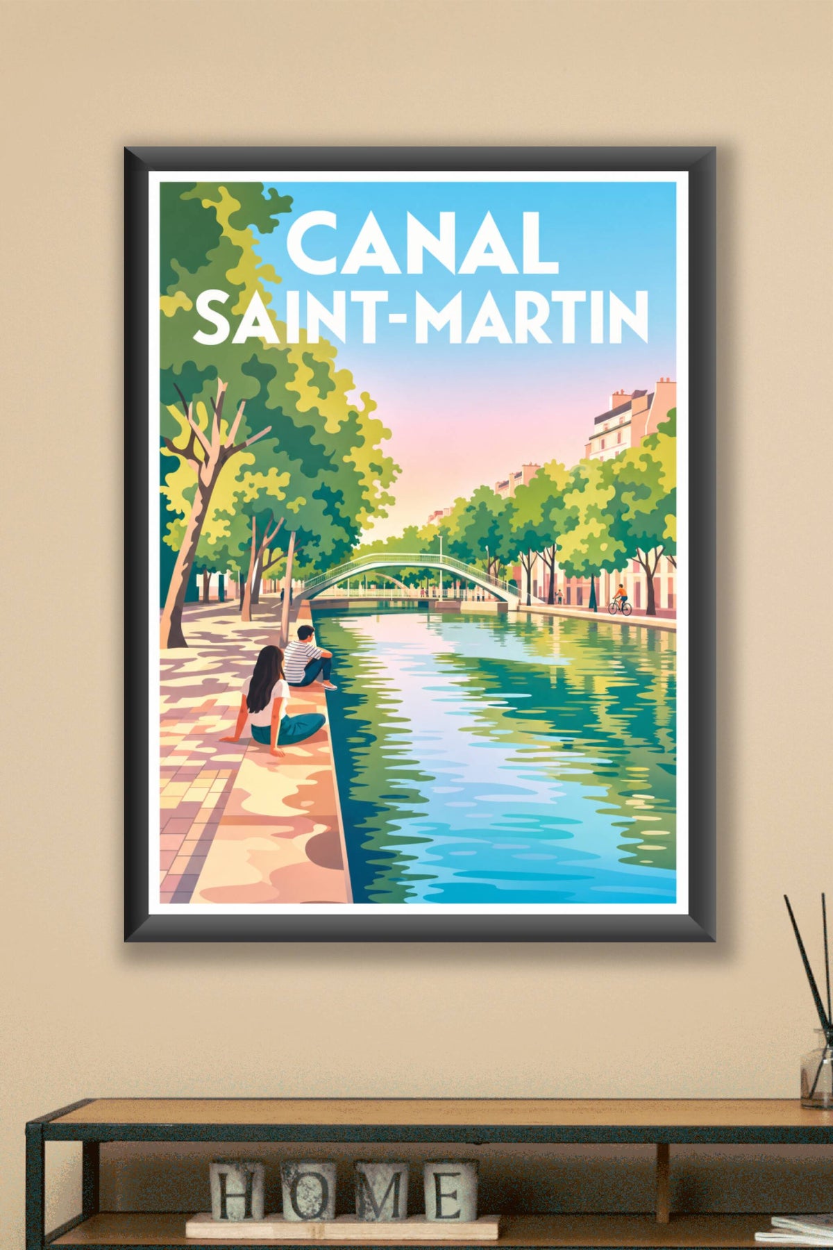 Affiche du Canal Saint-Martin, poster rive de Paris