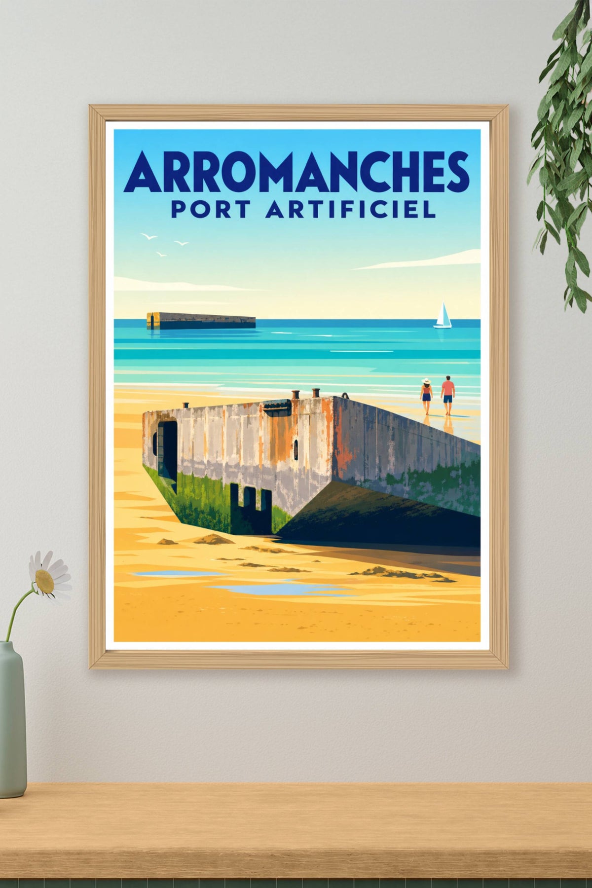 Affiche Arromanches, port artificiel
