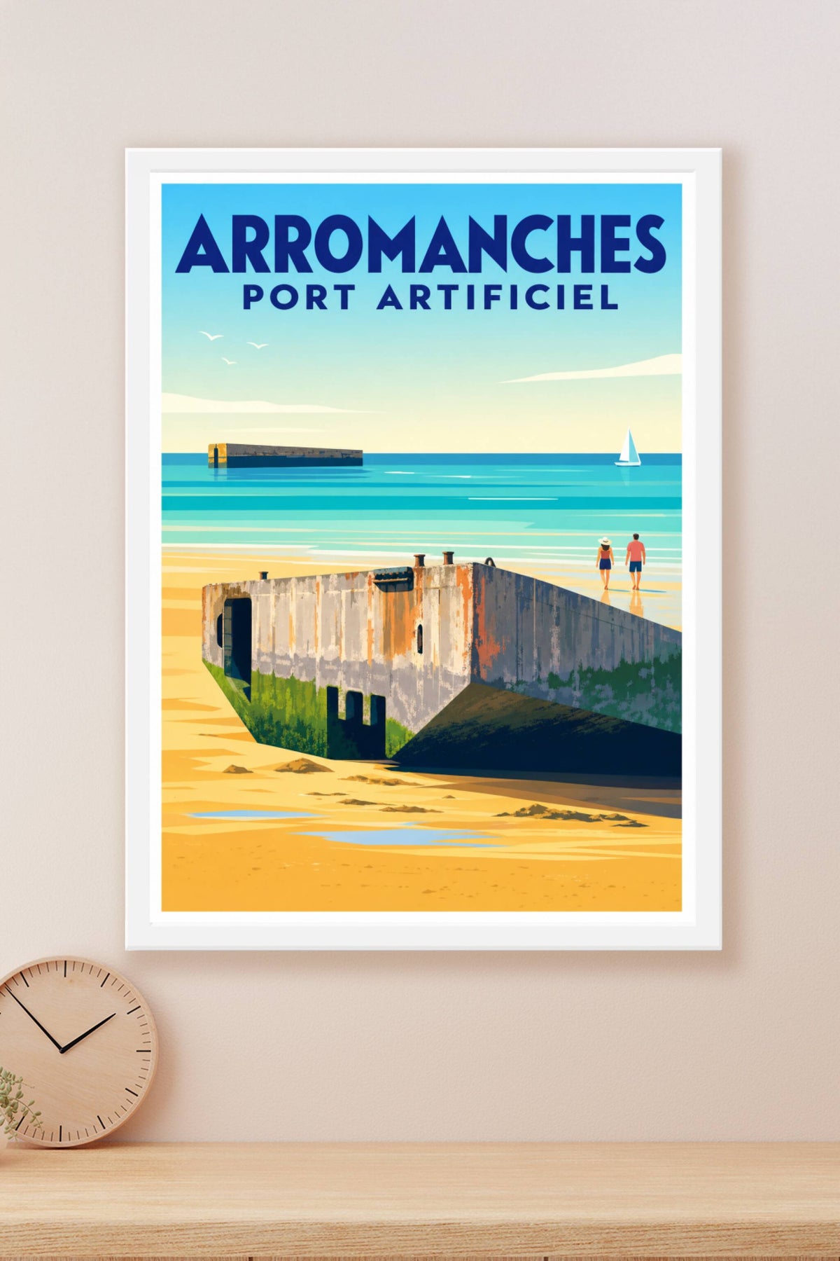 Affiche Arromanches, port artificiel
