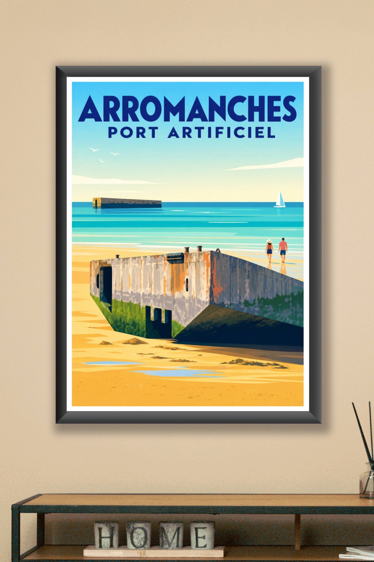 Affiche Arromanches, port artificiel
