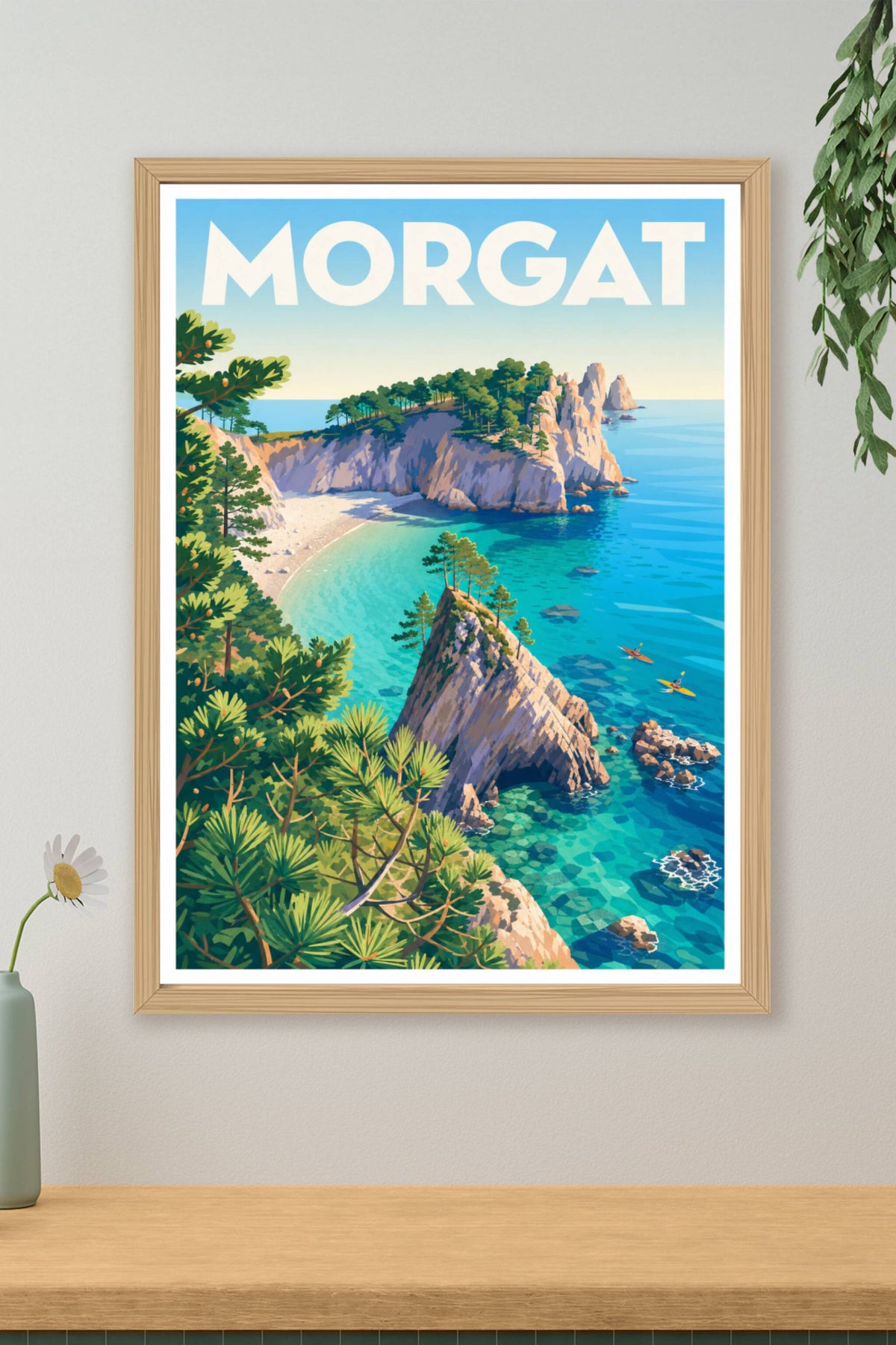 Affiche de Morgat, poster crique de l'Île Vierge
