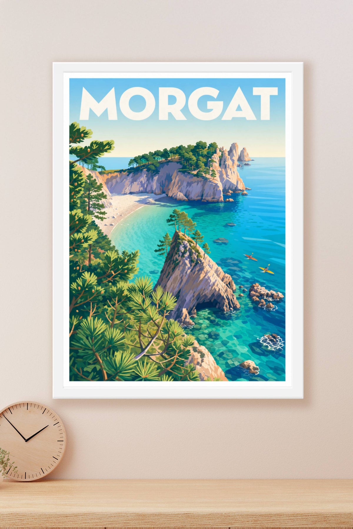 Affiche de Morgat, poster crique de l'Île Vierge