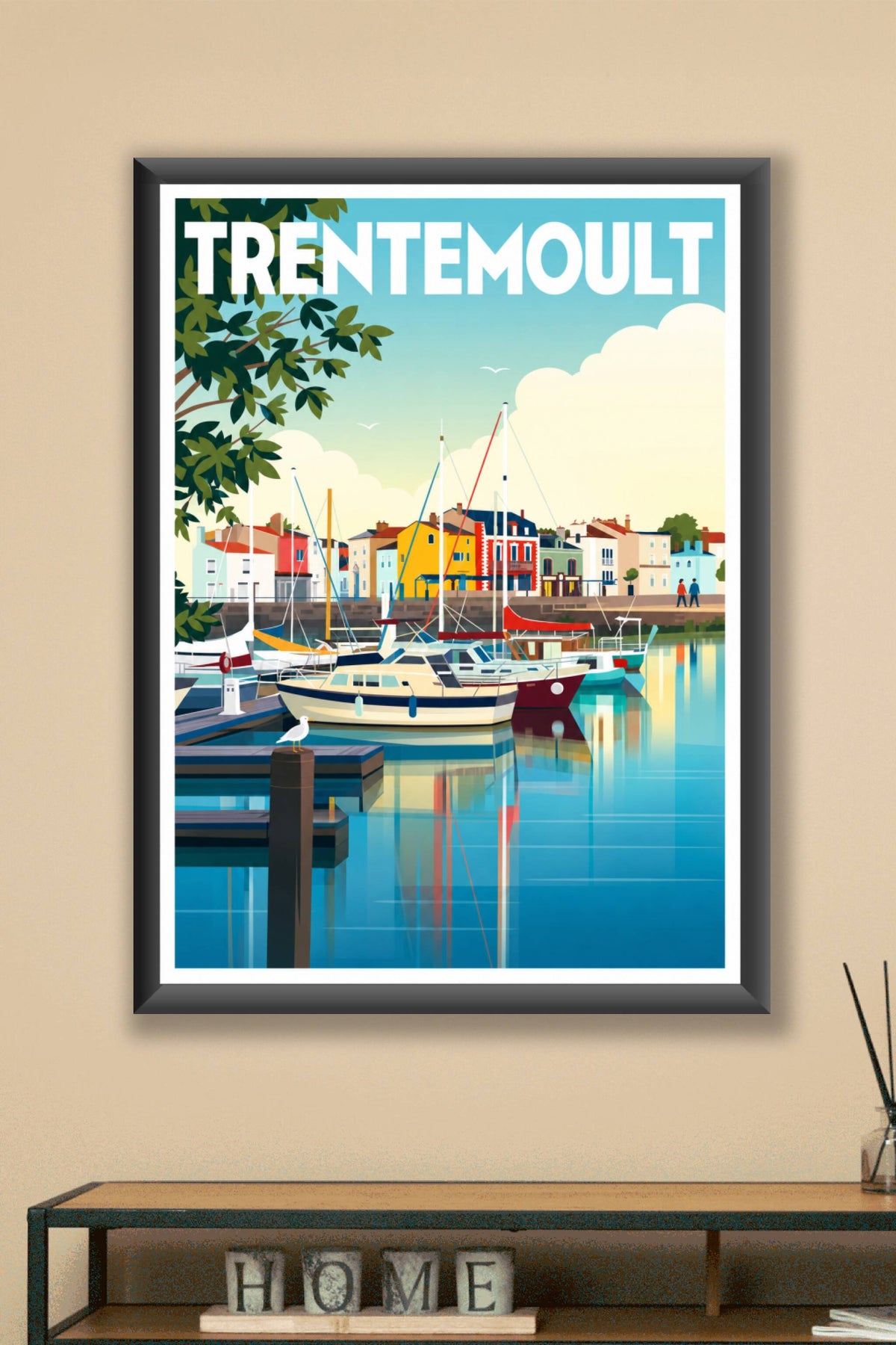 Affiche de Trentemoult, poster village coloré