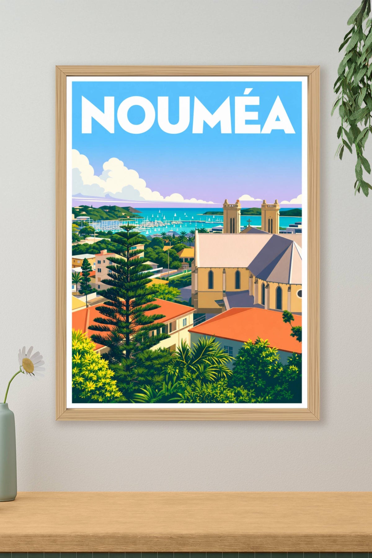 Affiche de Nouméa, poster cathédrale Saint Joseph