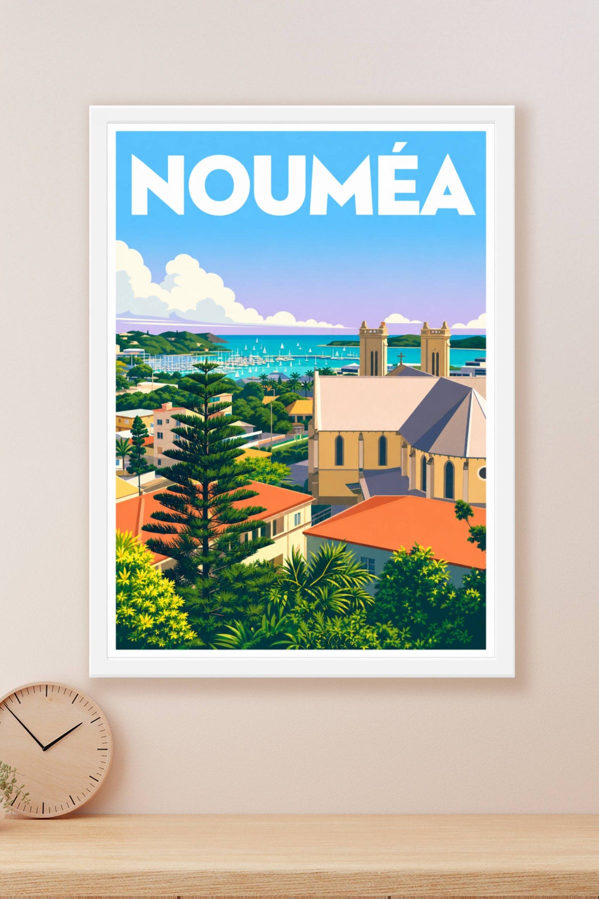 Affiche de Nouméa, poster cathédrale Saint Joseph