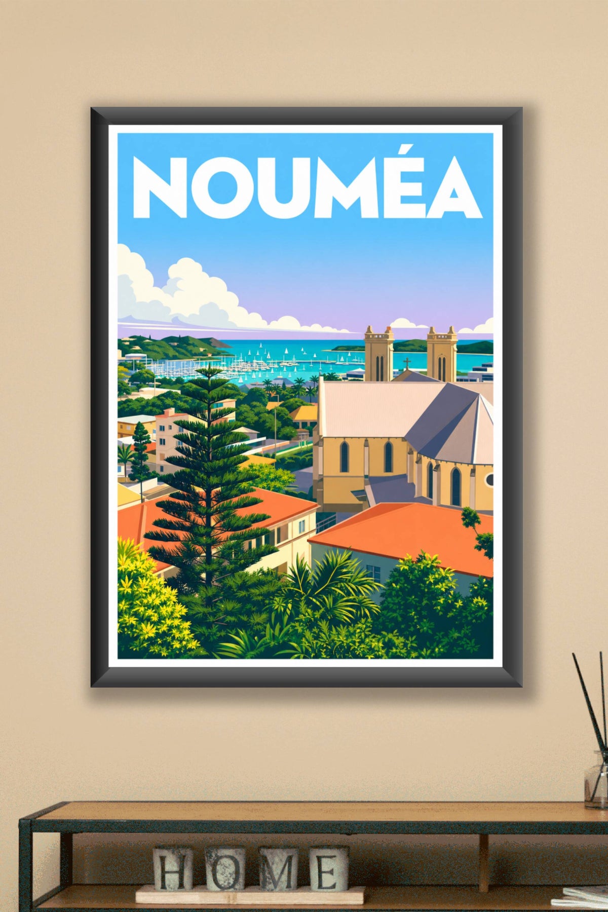 Affiche de Nouméa, poster cathédrale Saint Joseph