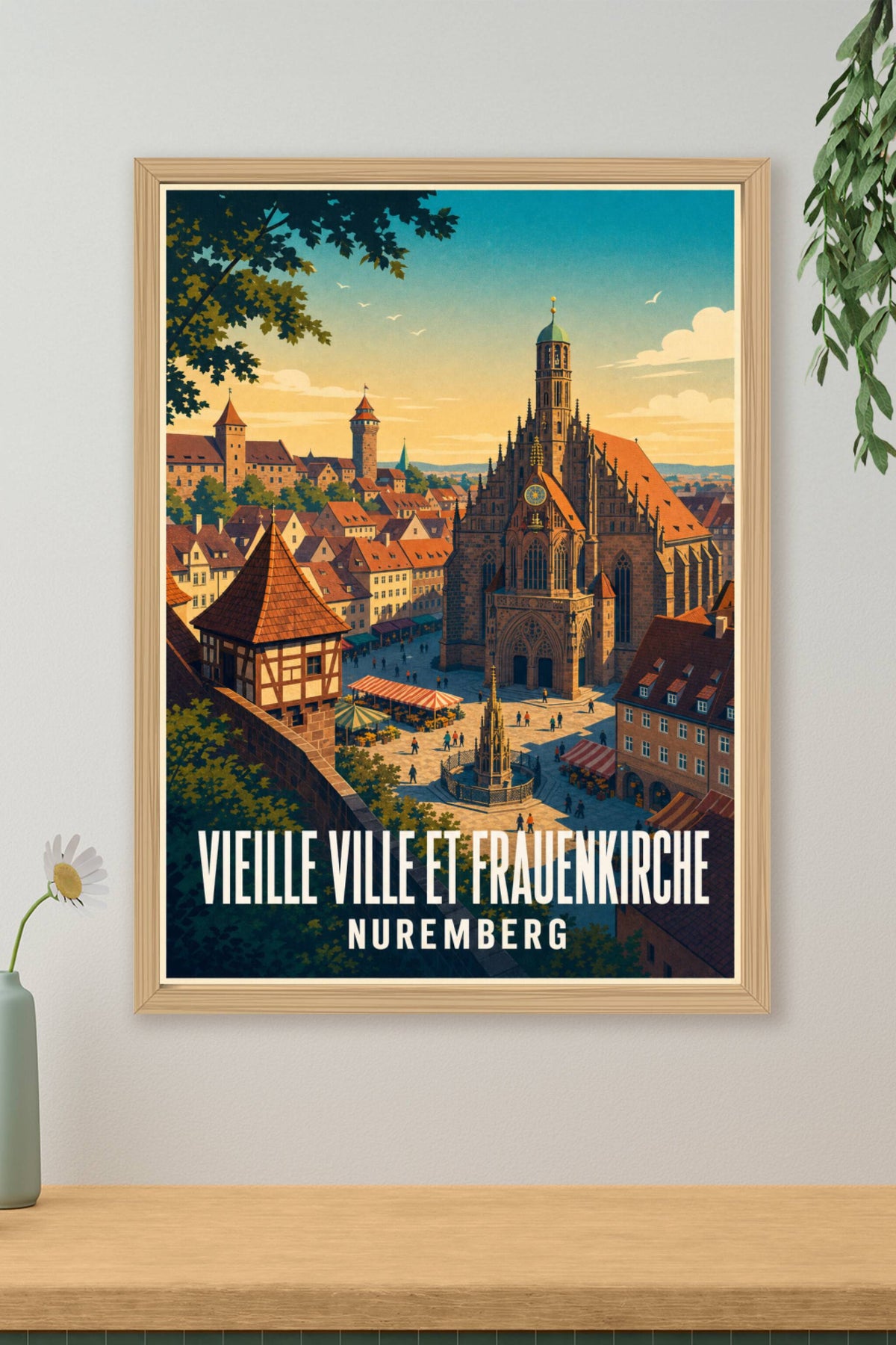 Affiche de Nuremberg, la Frauenkirche