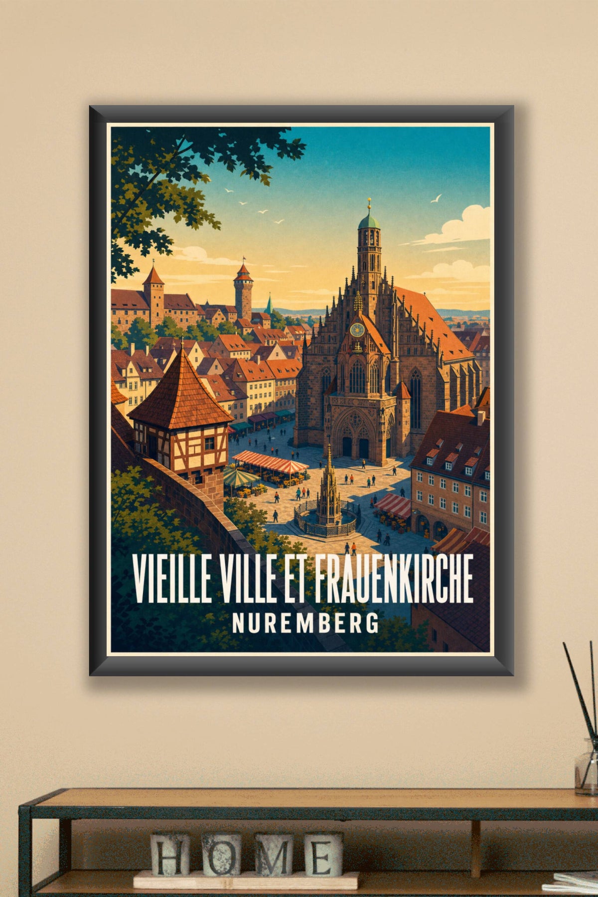 Affiche de Nuremberg, la Frauenkirche