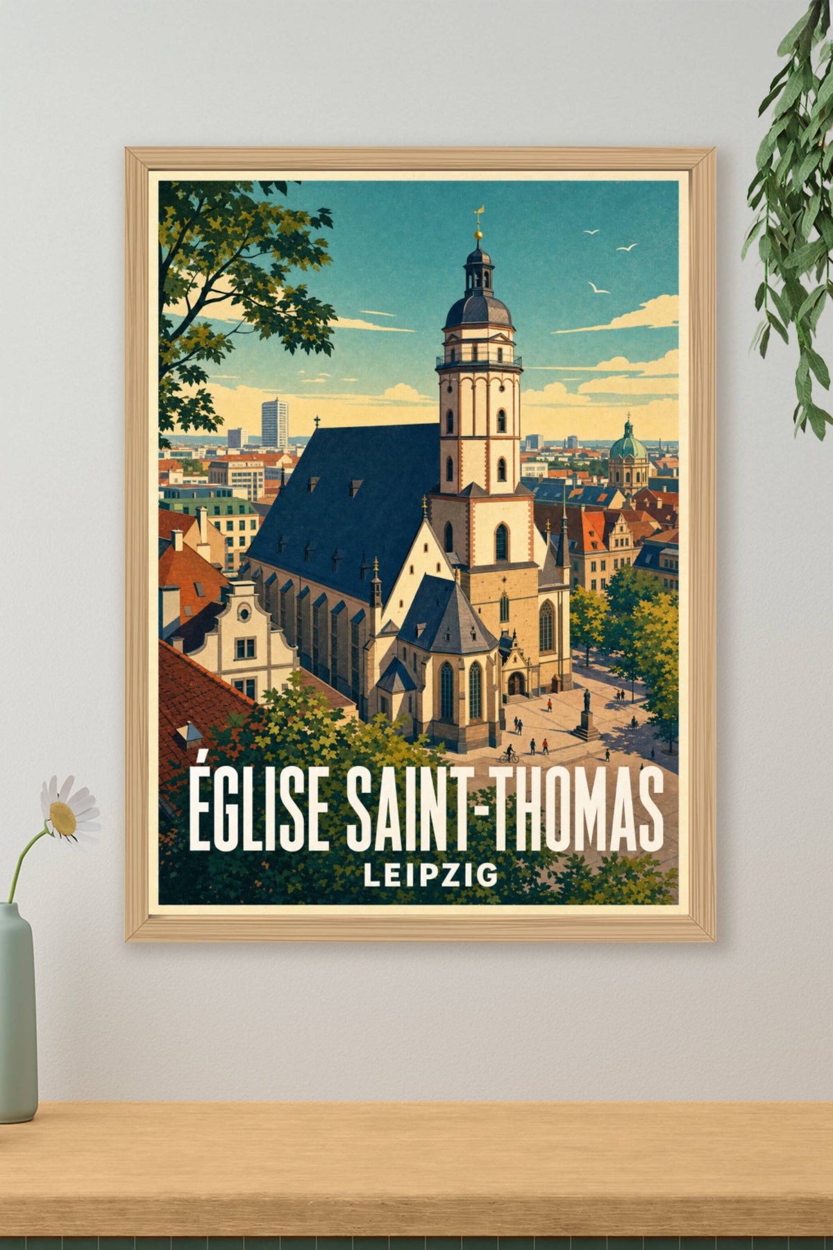 Affiche de l'église Saint-Thomas, poster de Leipzig