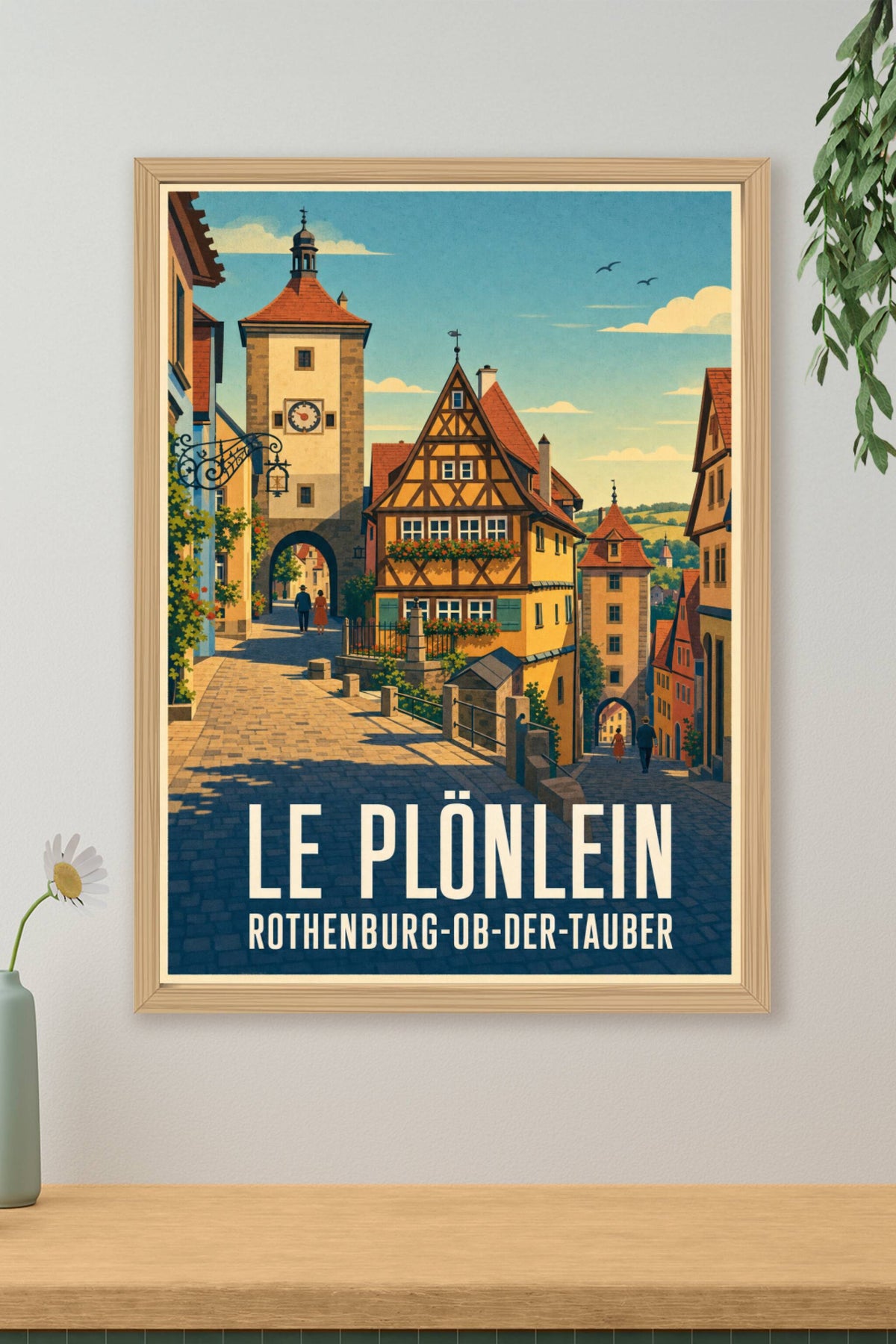 Affiche de Rothenburg, poster Le Plönlein