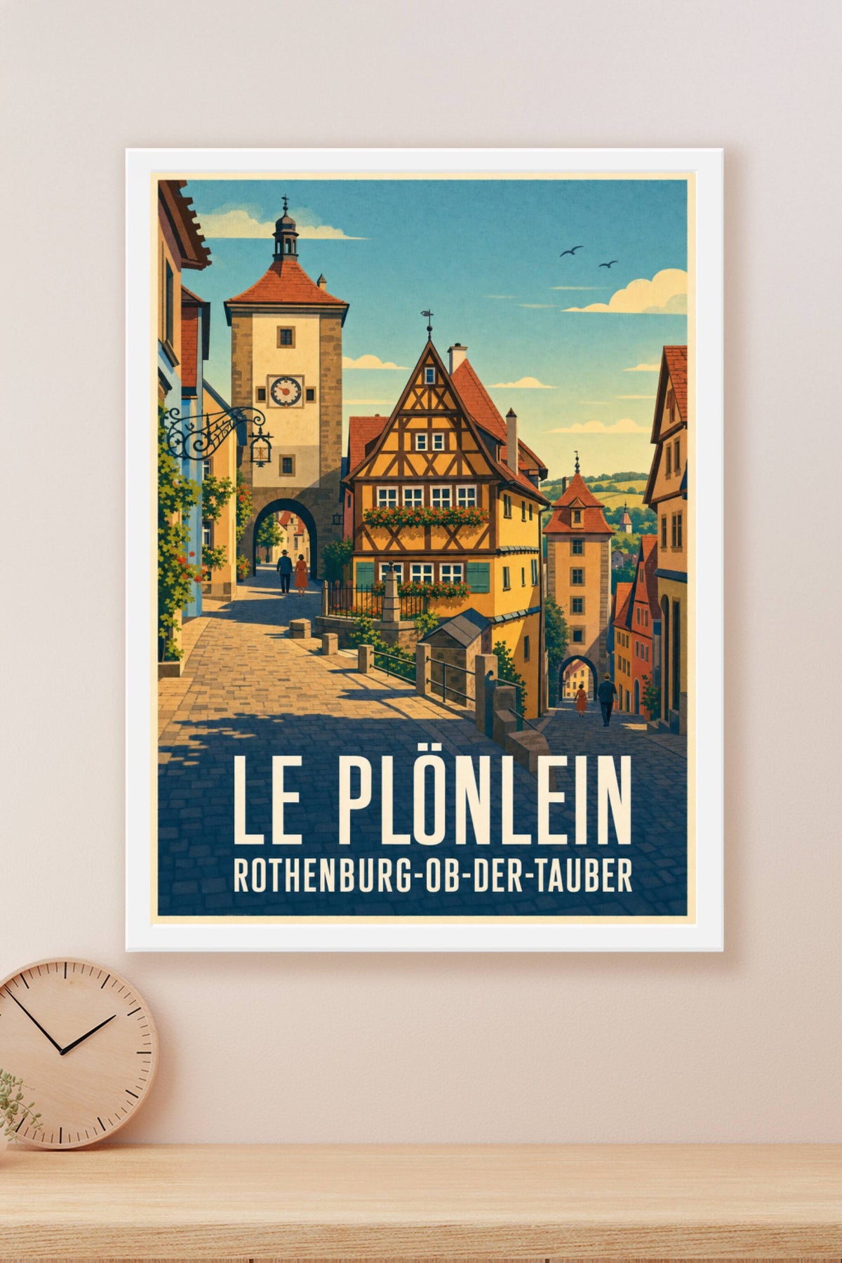 Affiche de Rothenburg, poster Le Plönlein