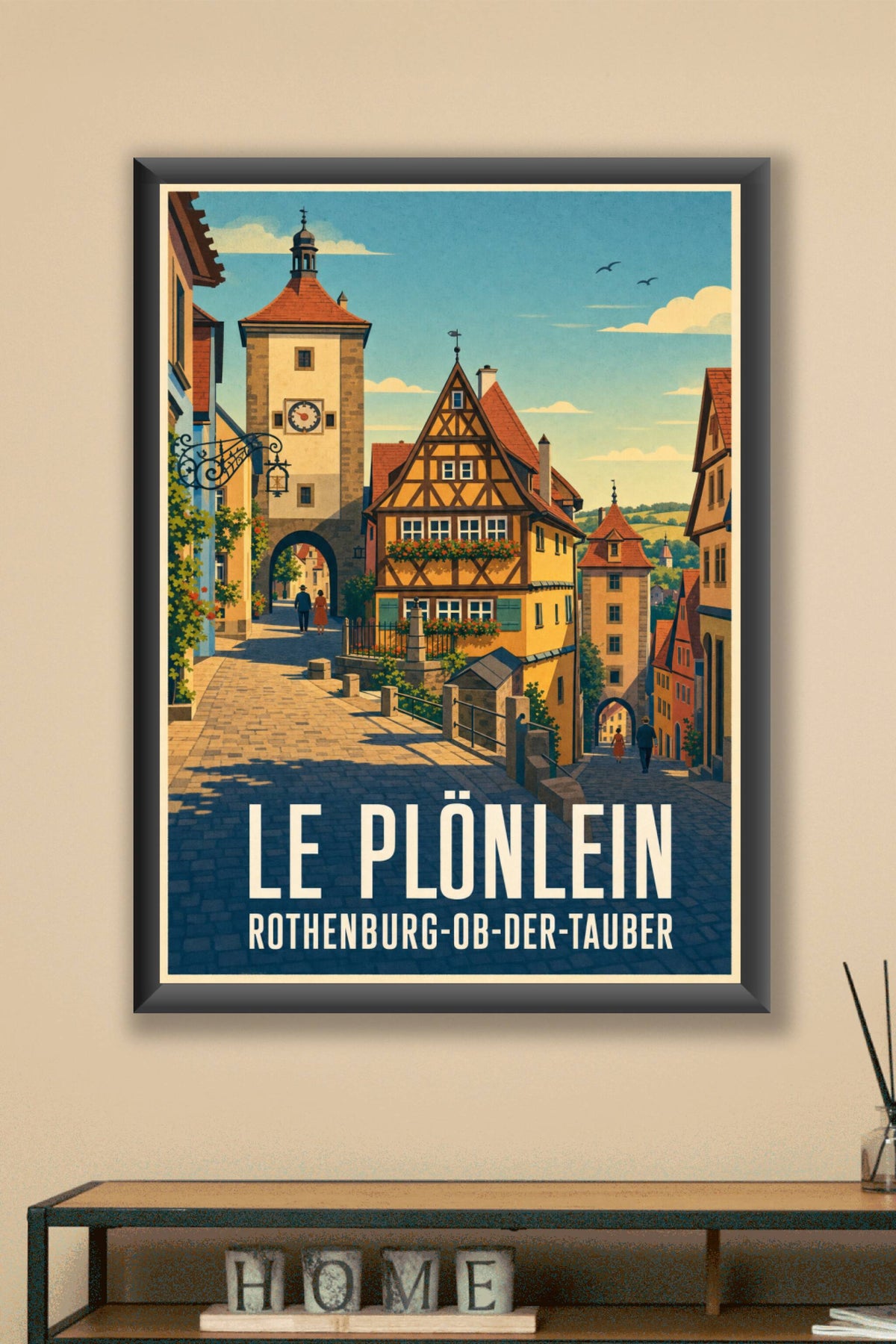 Affiche de Rothenburg, poster Le Plönlein