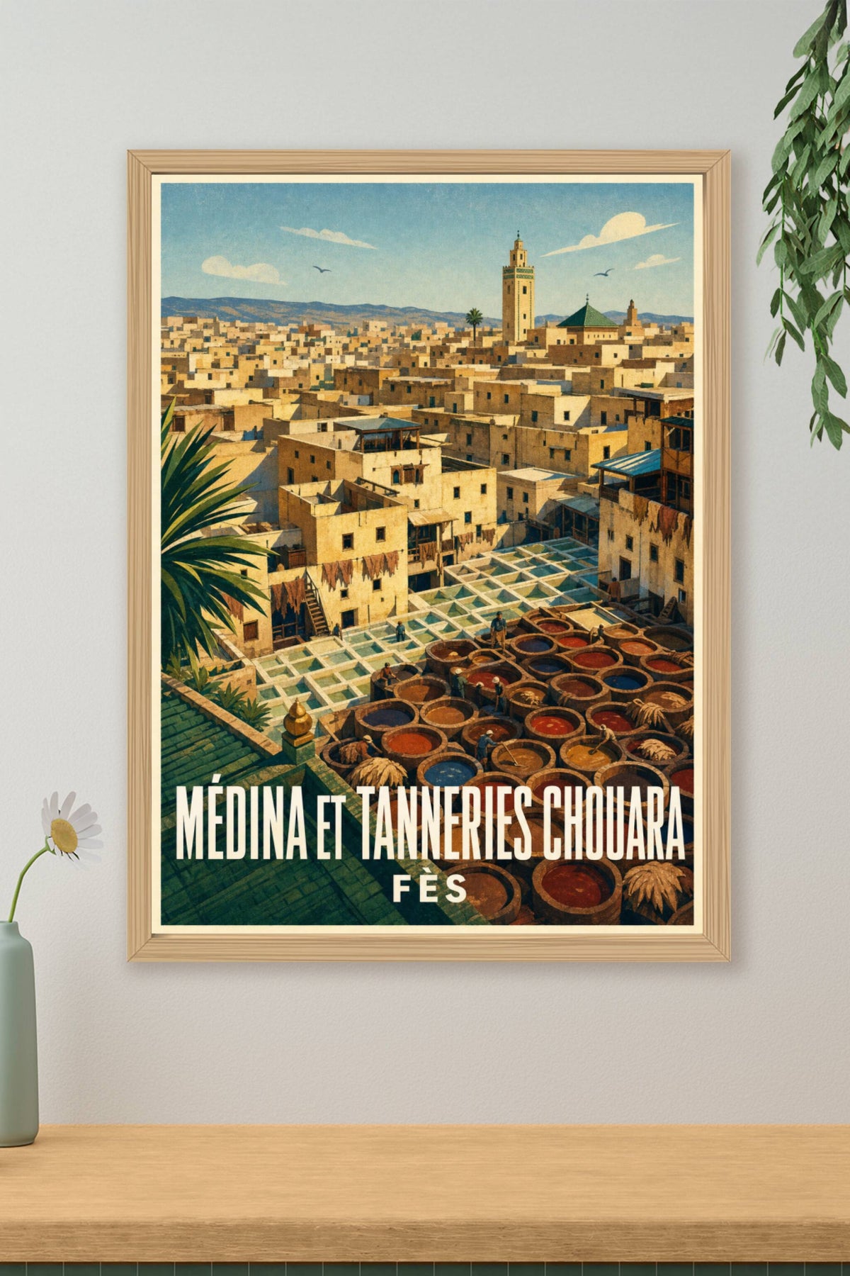 Affiche de Fès, poster tanneries Chouara