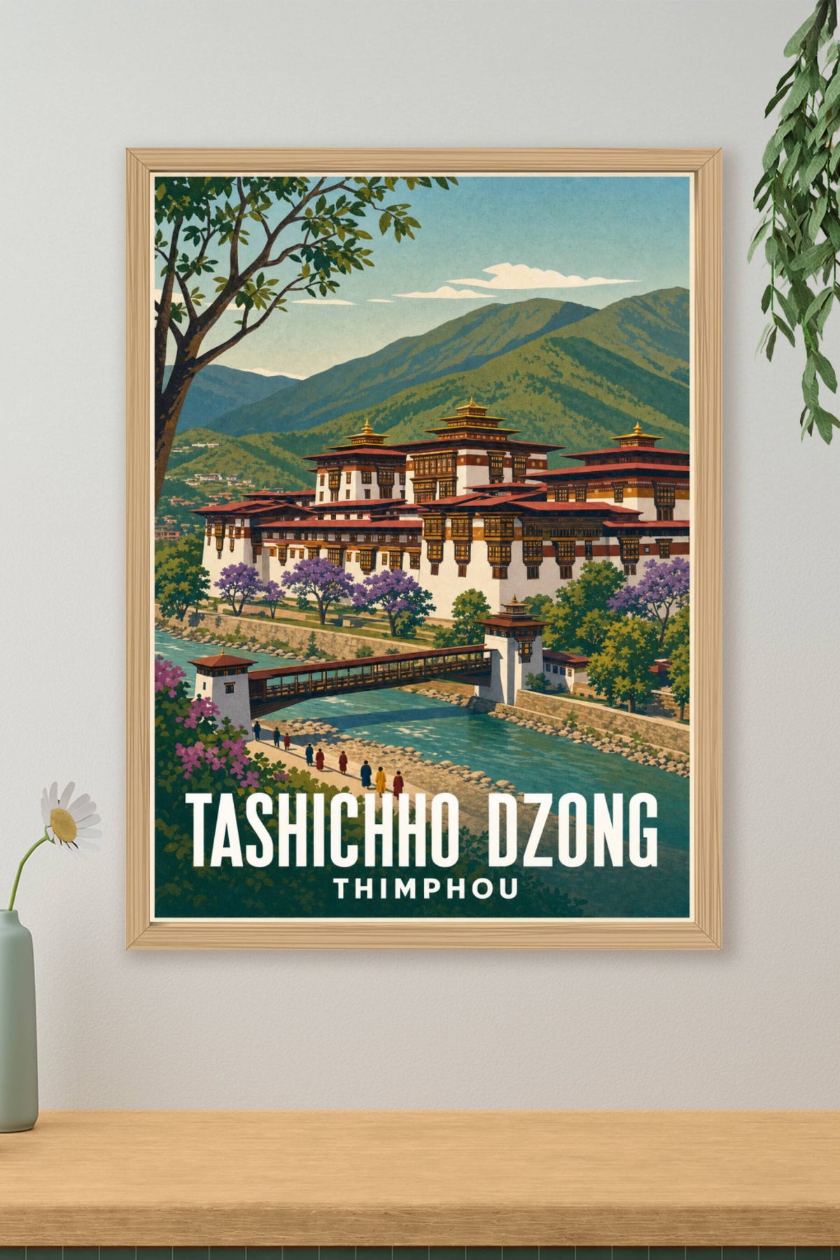 Affiche de Thimphou, poster Tashichho Dzong