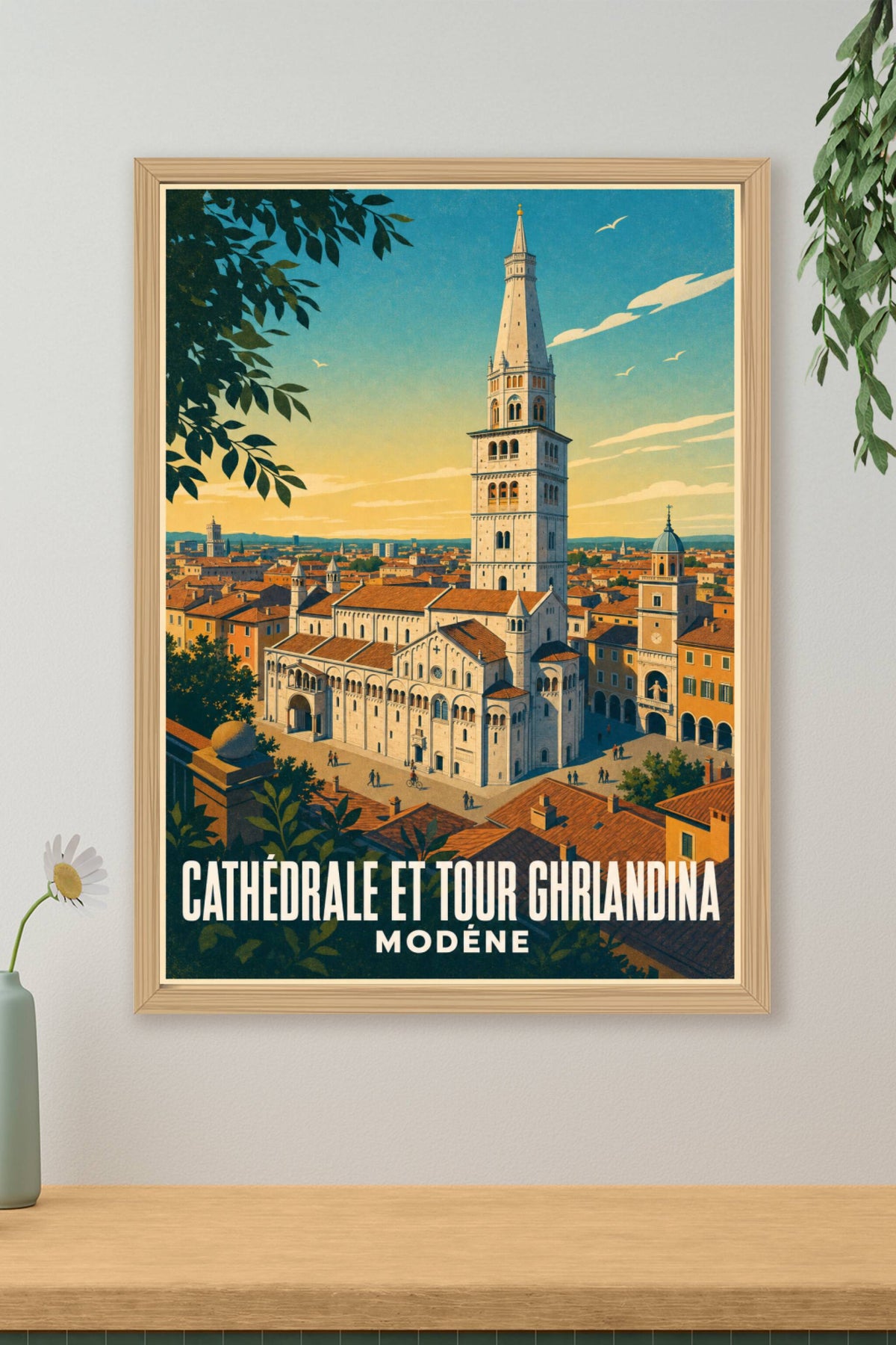 Affiche de Modène, poster cathédrale et tour
