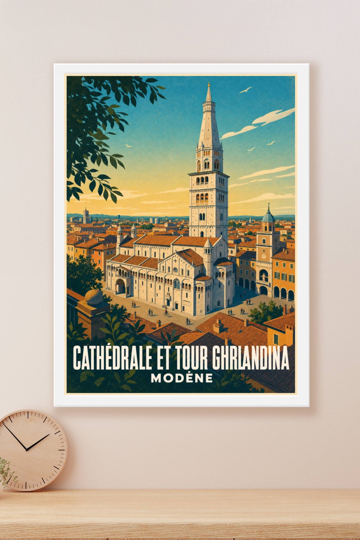 Affiche de Modène, poster cathédrale et tour
