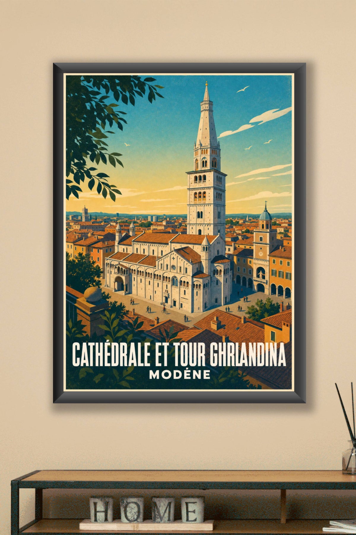 Affiche de Modène, poster cathédrale et tour