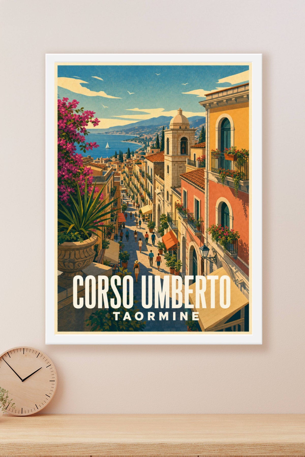 Affiche de Taormine, poster Corso Umberto
