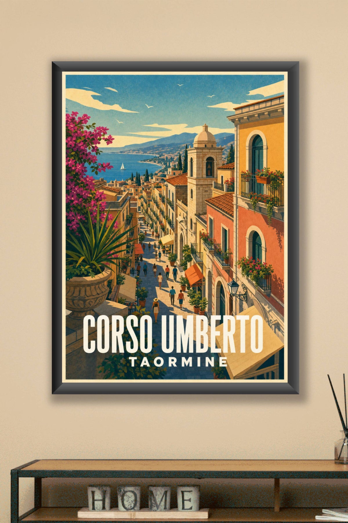Affiche de Taormine, poster Corso Umberto