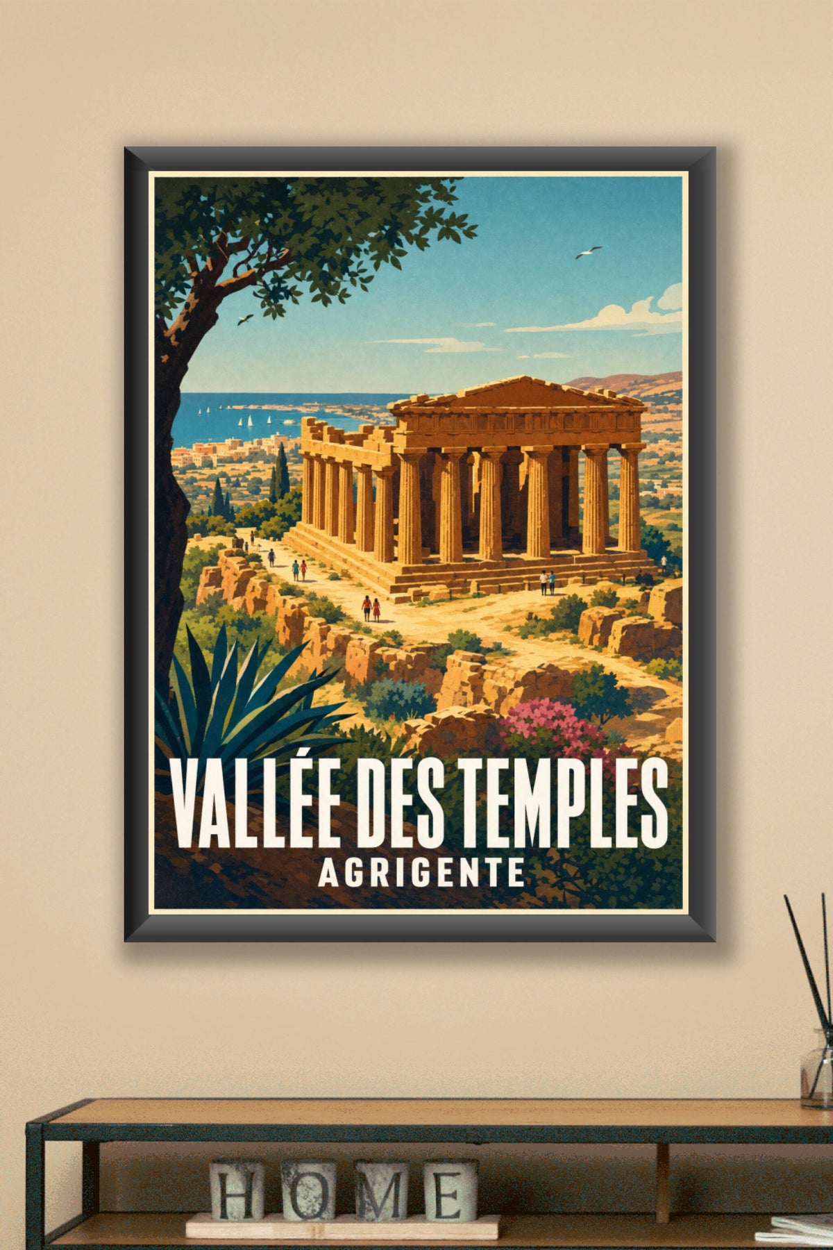 Affiche de la Vallée des Temples, poster Agrigente