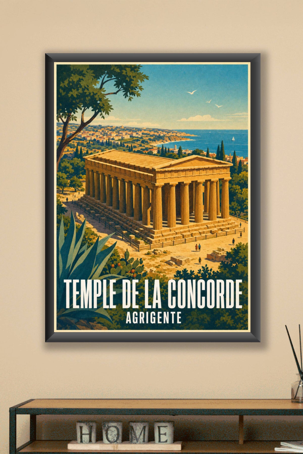 Affiche d'Agrigente, poster Temple de la Concorde