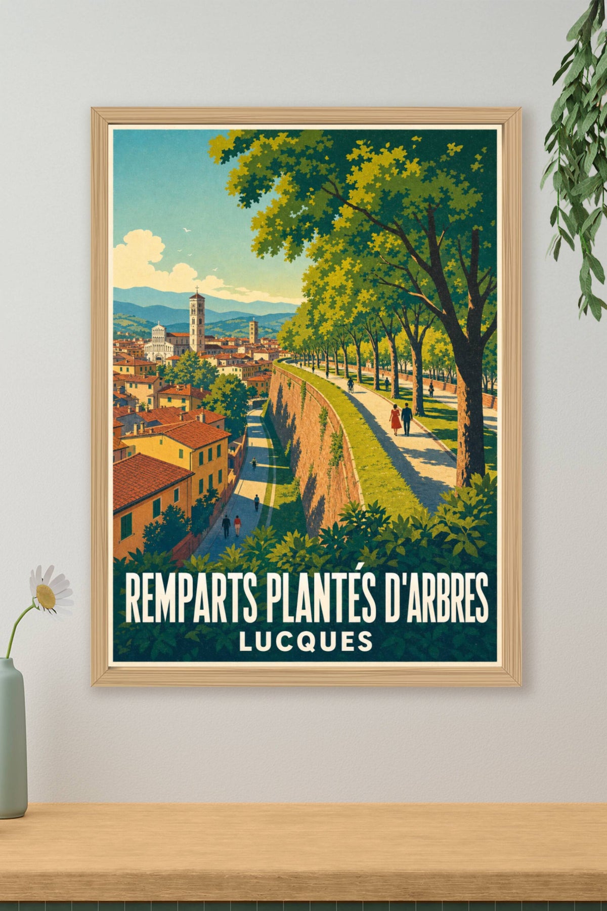 Affiche de Lucques, poster remparts arborés