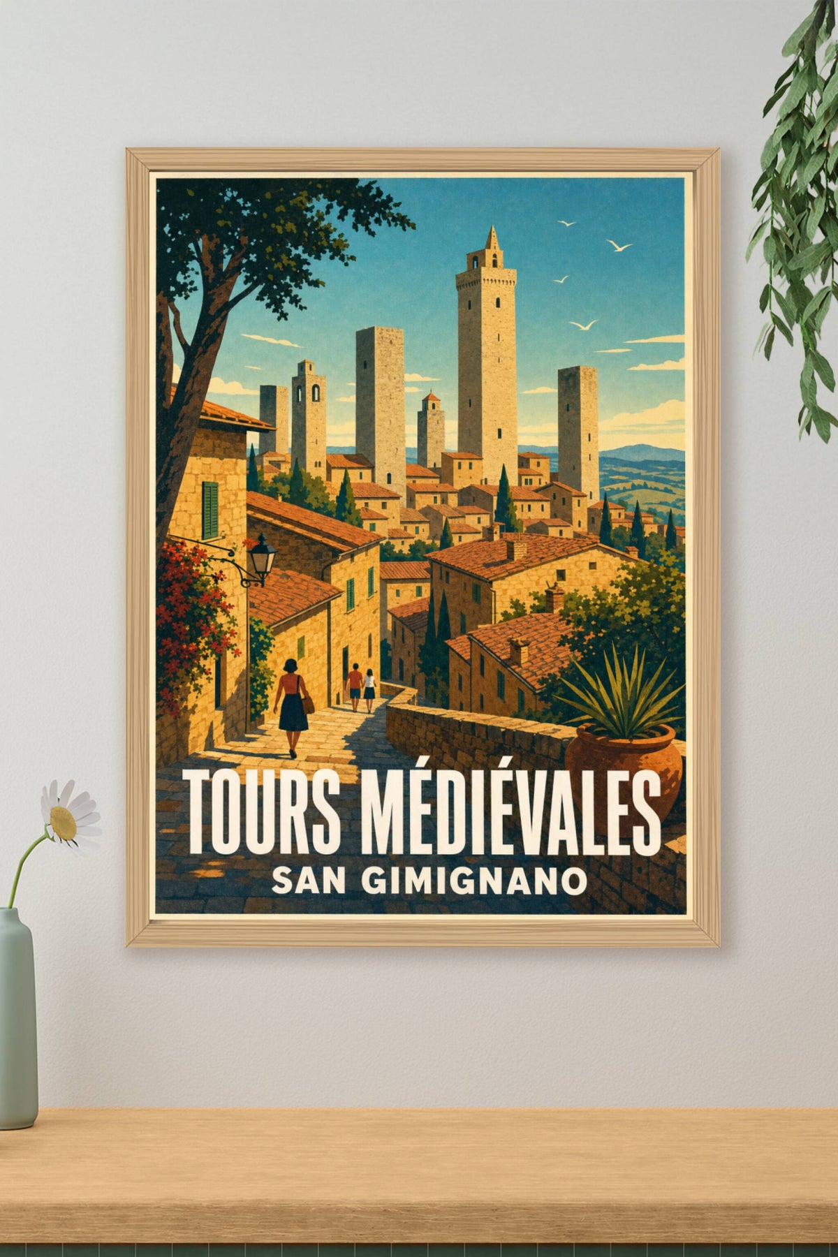 Poster de San Gimignano, tours médiévales