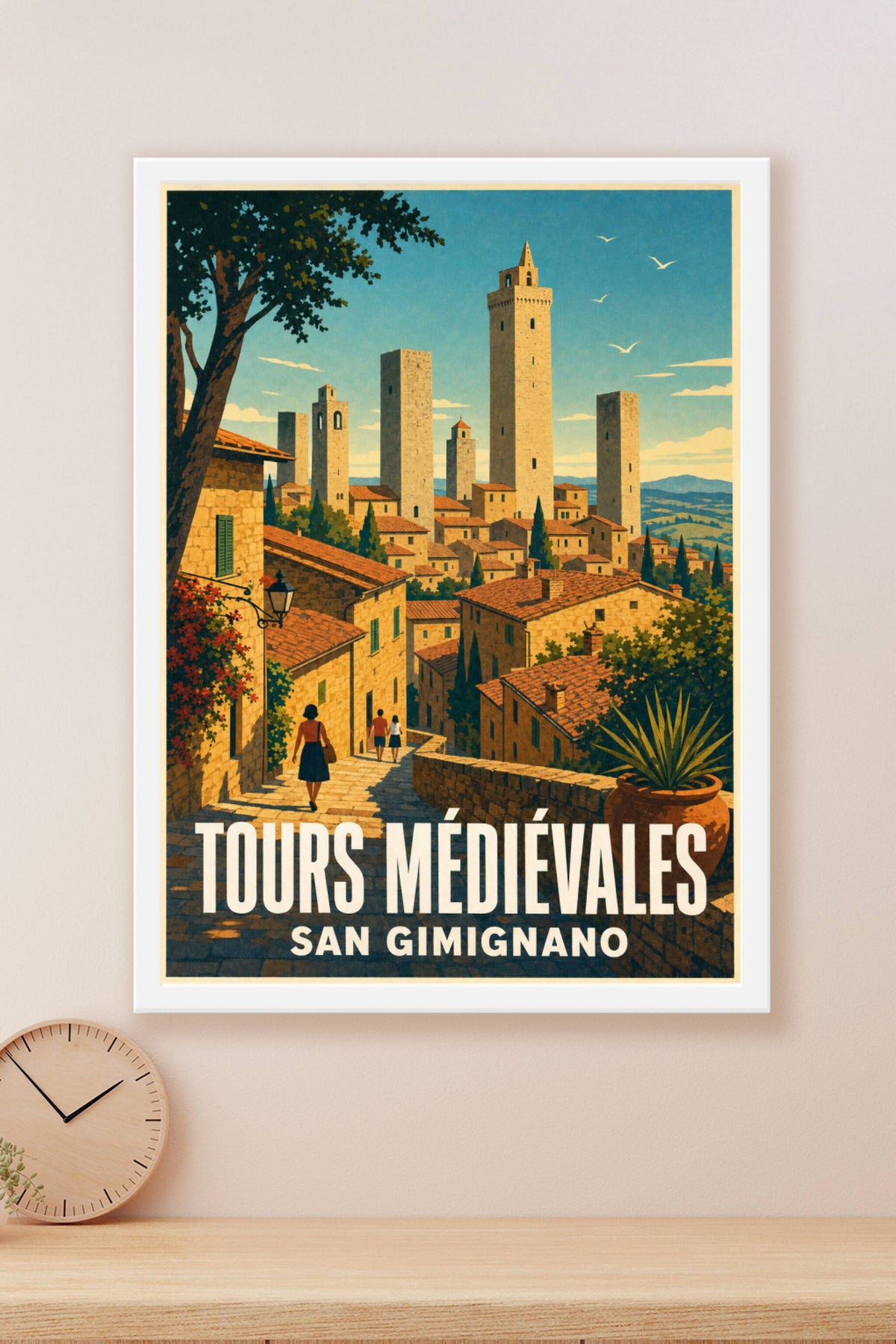 Poster de San Gimignano, tours médiévales