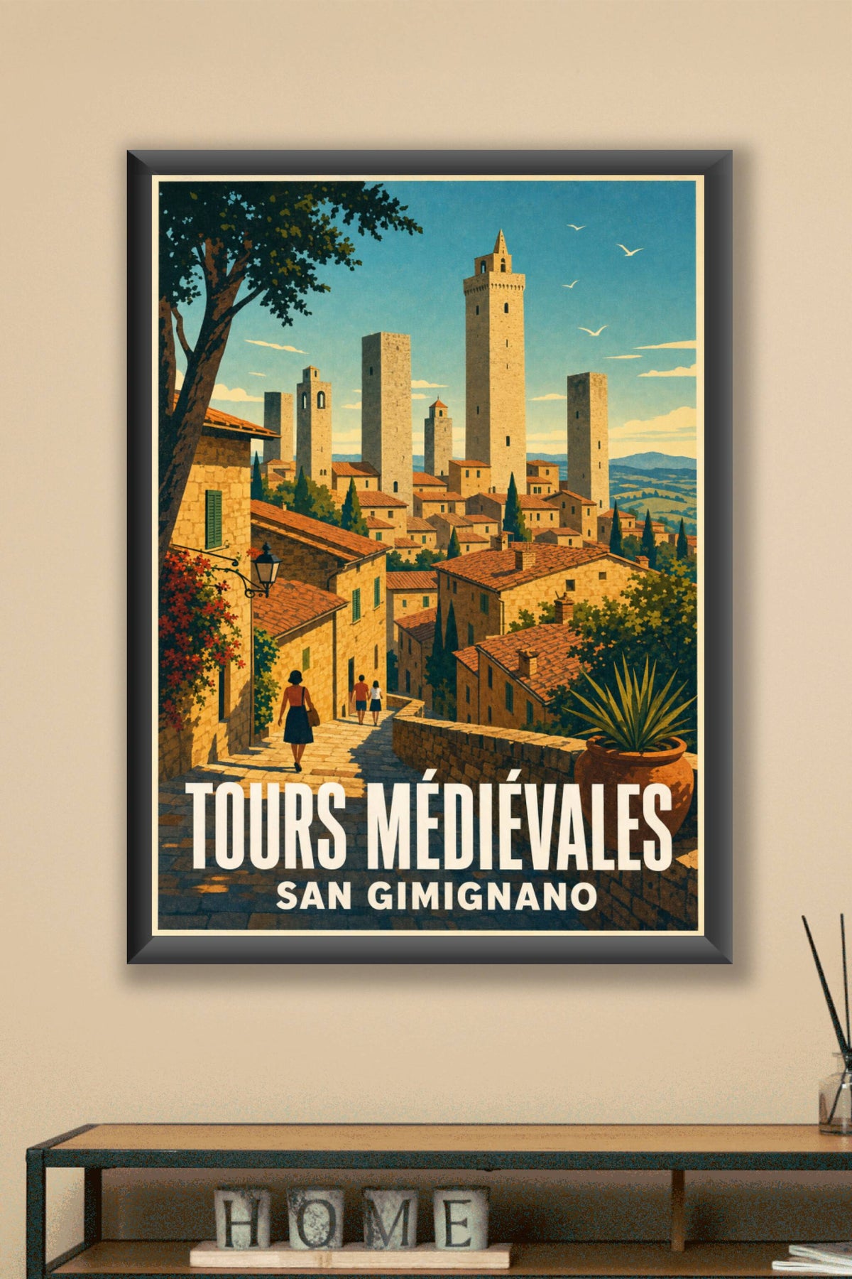 Poster de San Gimignano, tours médiévales