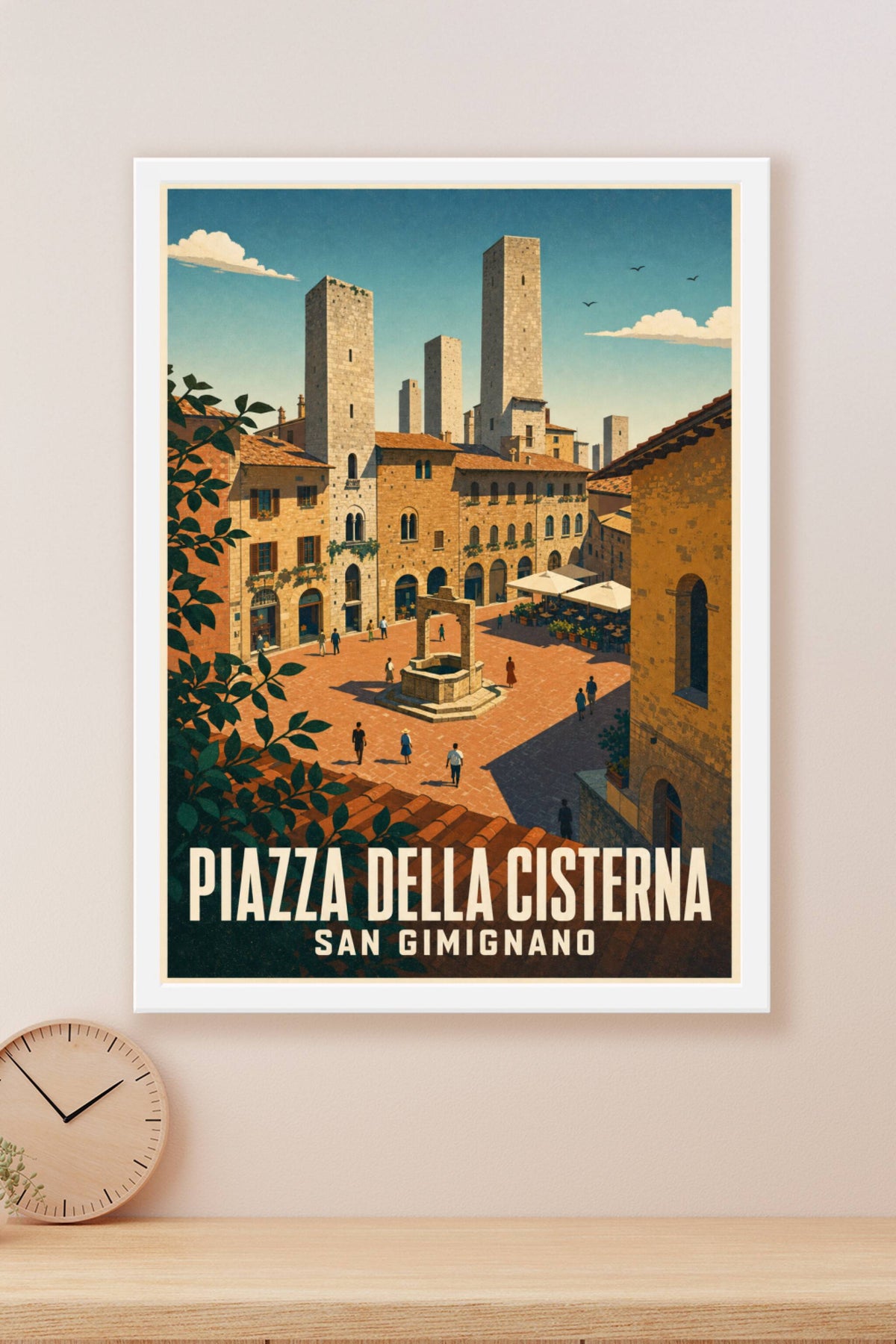 Affiche de San Gimignano, poster Piazza della Cisterna