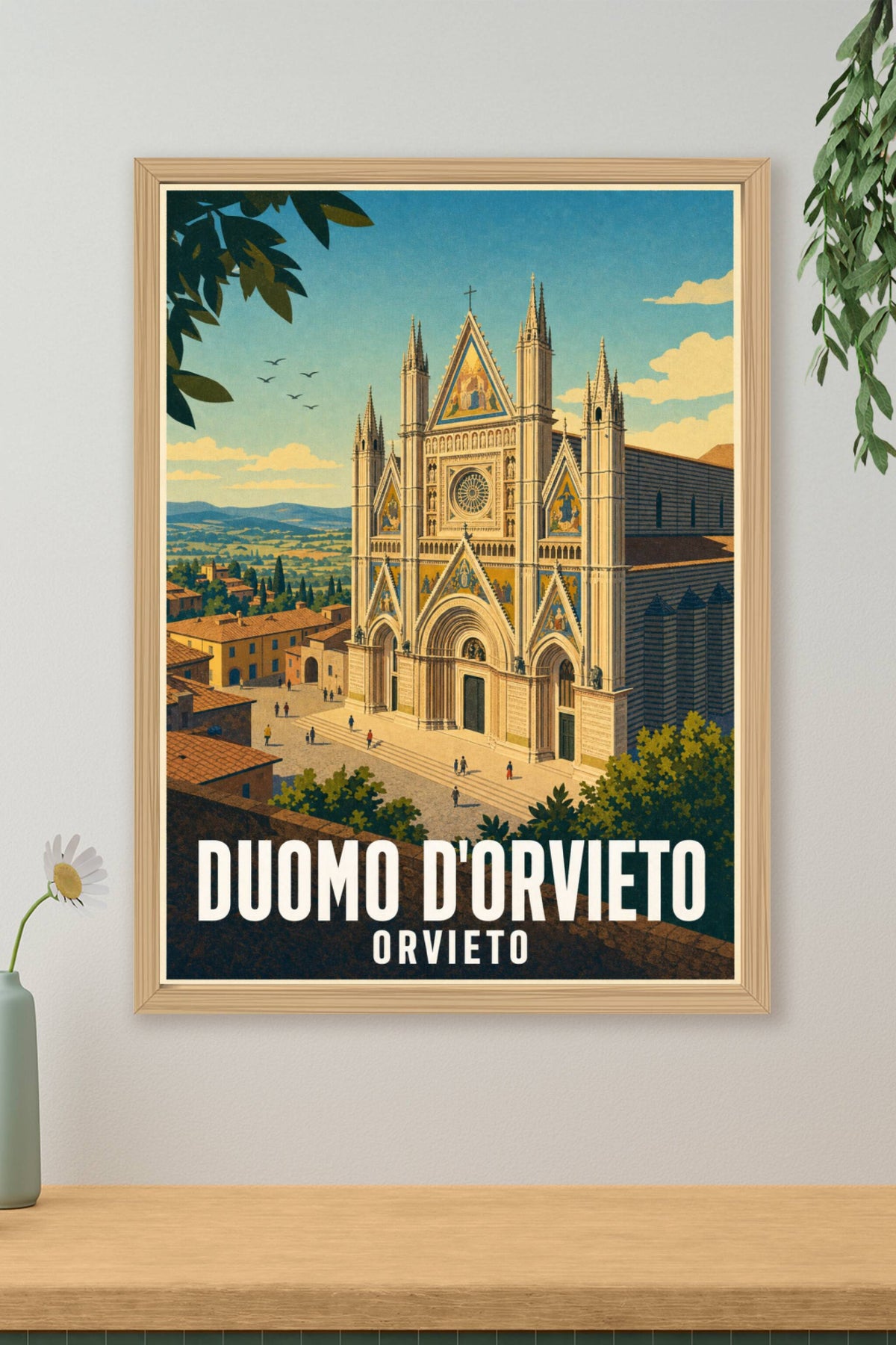 Affiche Duomo d'Orvieto, poster façade gothique