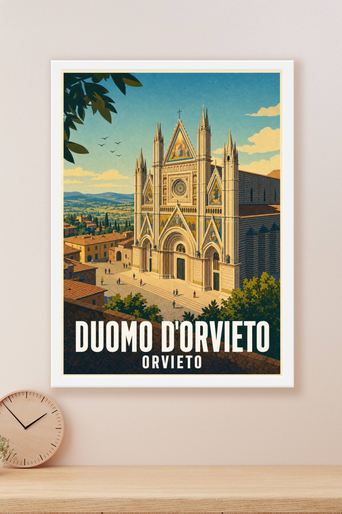 Affiche Duomo d'Orvieto, poster façade gothique