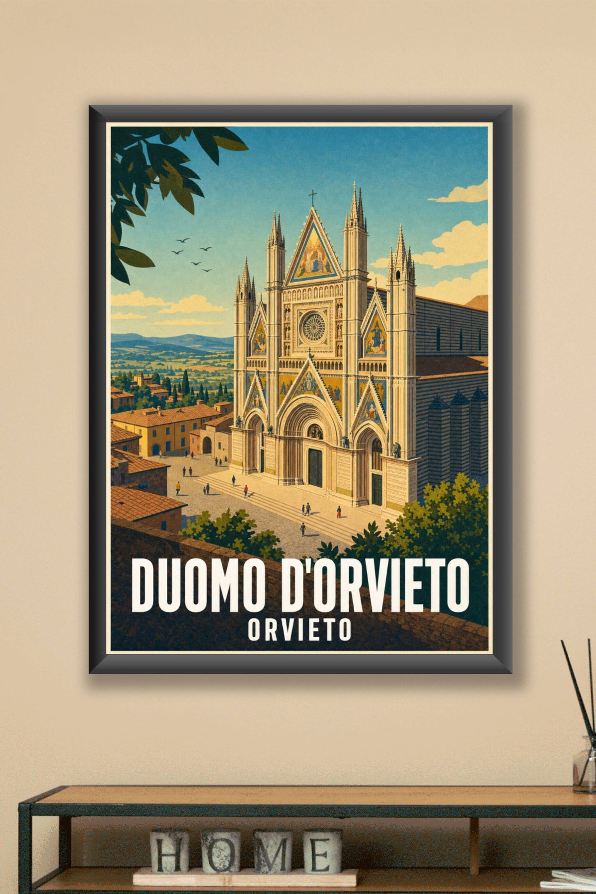 Affiche Duomo d'Orvieto, poster façade gothique