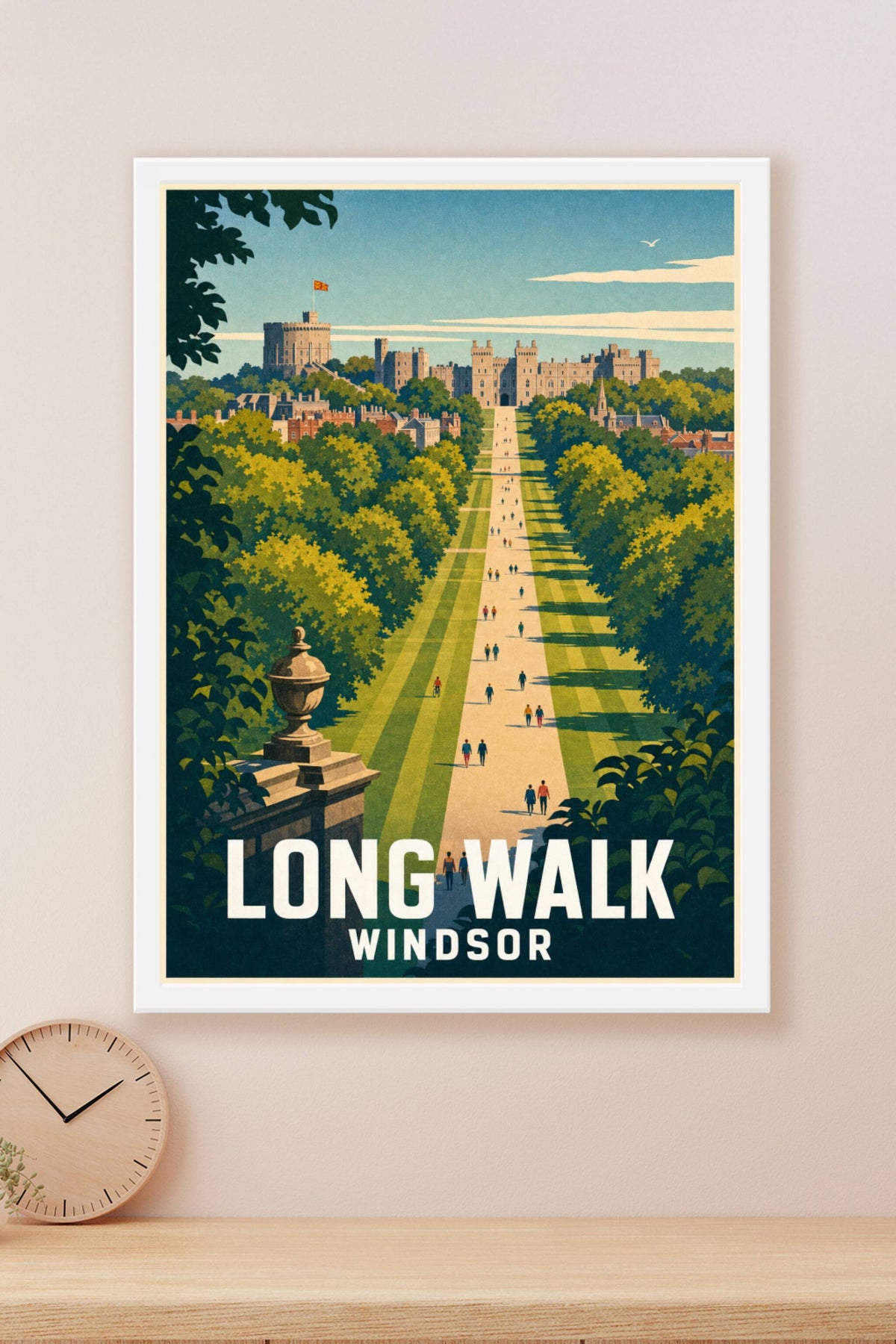 Affiche de Windsor, poster Long Walk et château