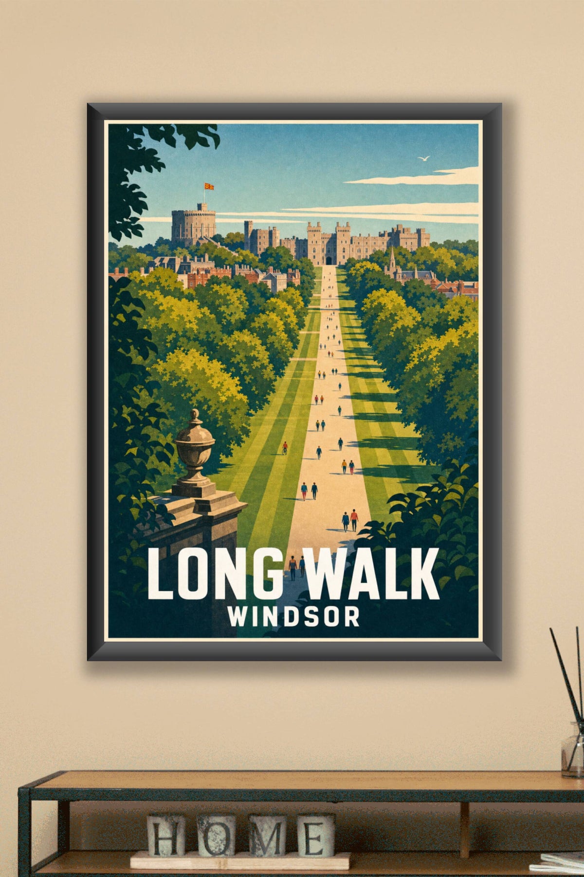 Affiche de Windsor, poster Long Walk et château