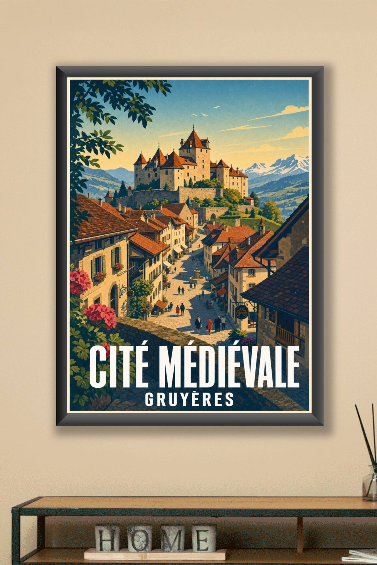 Affiche de Gruyères, cité médiévale suisse