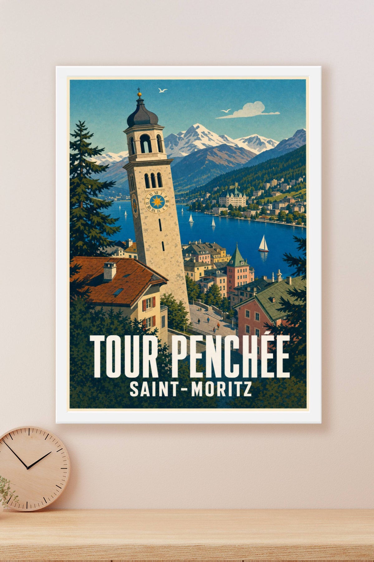 Poster de Saint-Moritz, Affiche Tour Penchée