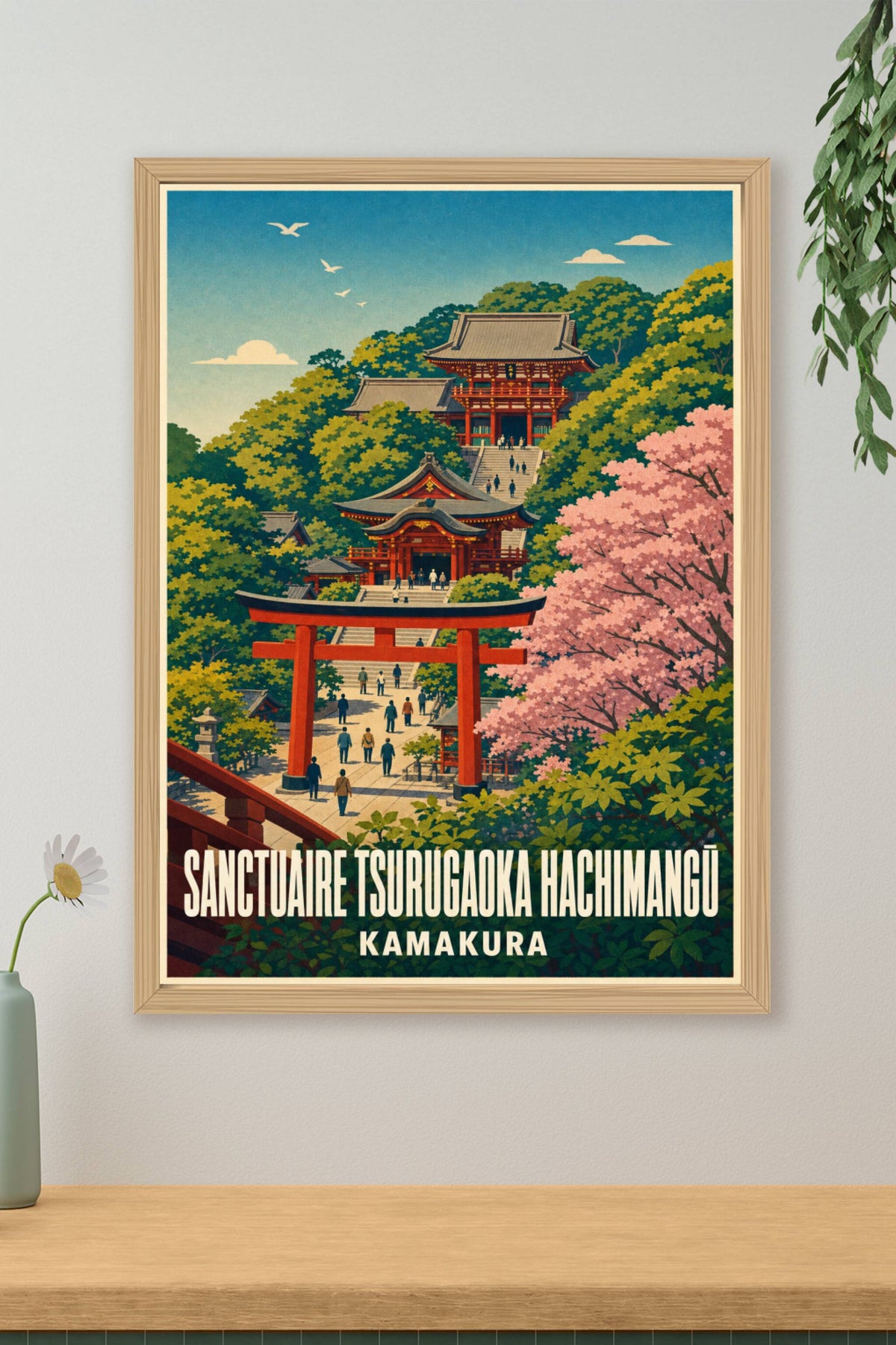 Affiche du Sanctuaire Tsurugaoka Hachimangū, poster Japon