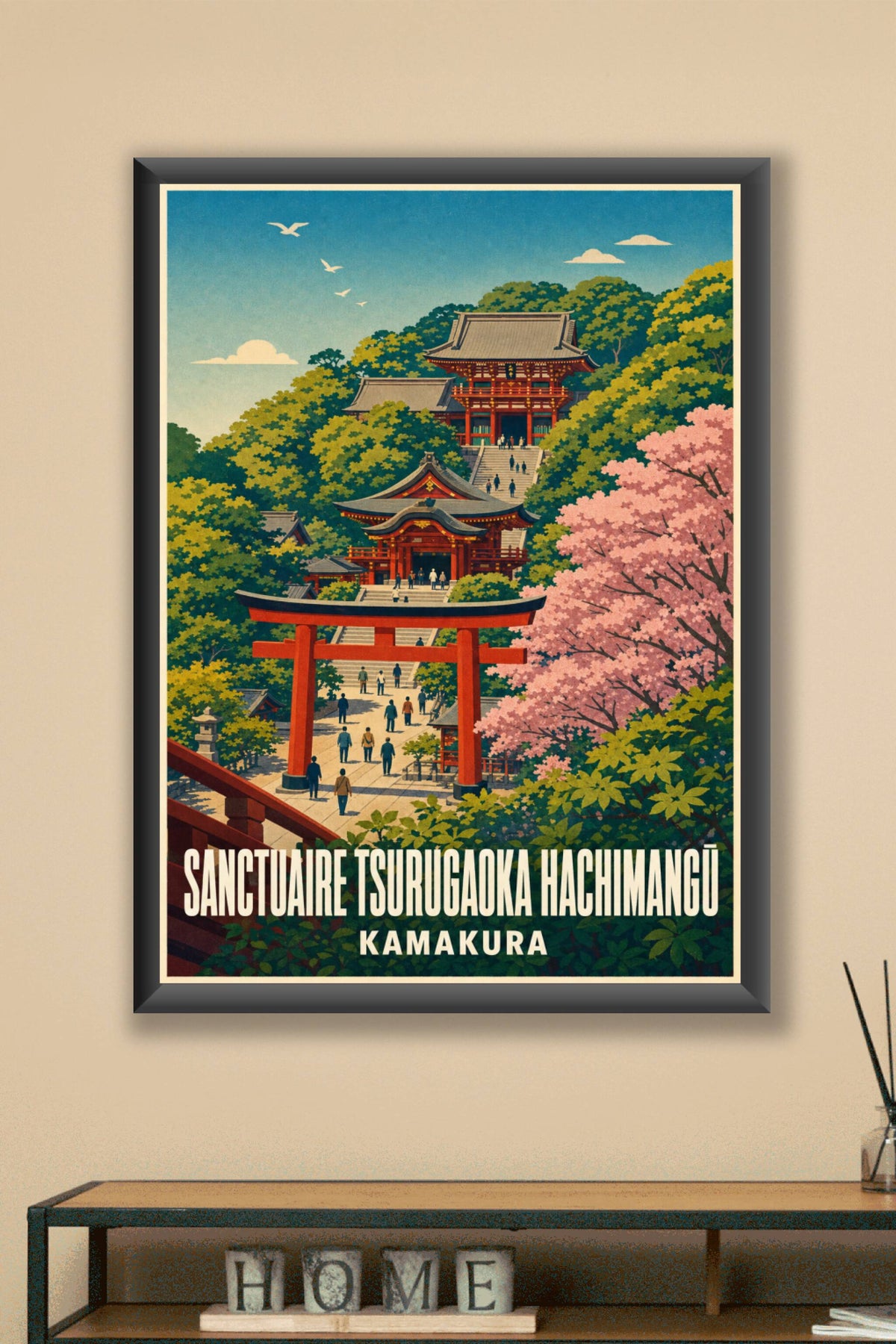 Affiche du Sanctuaire Tsurugaoka Hachimangū, poster Japon
