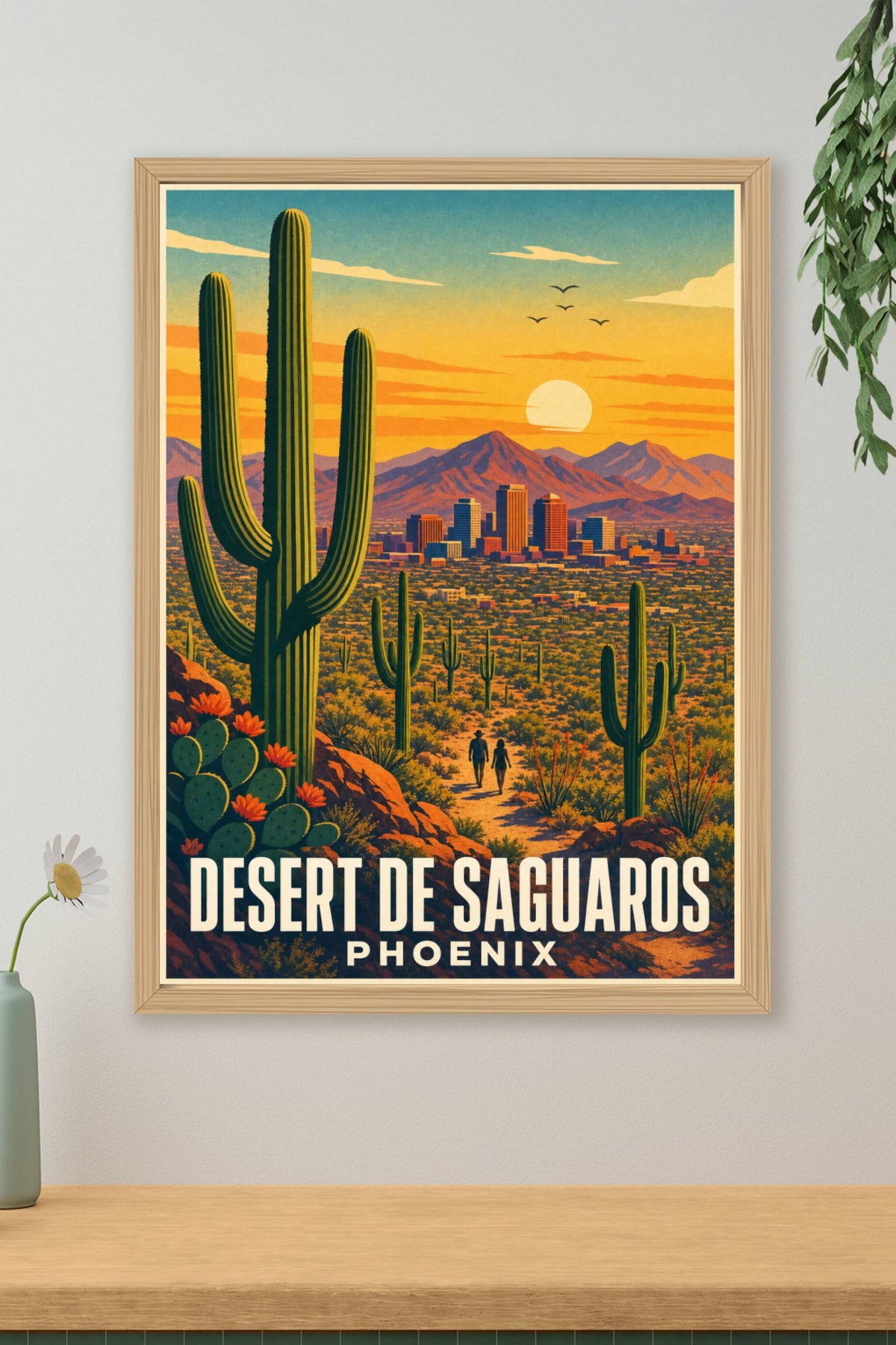 Affiche de Phoenix, désert de Saguaros